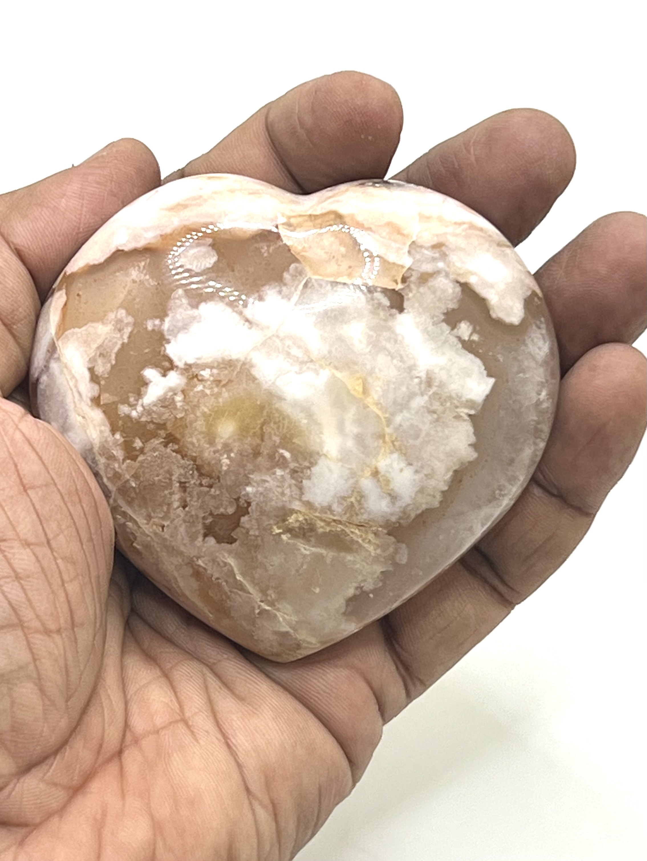 Cherry Blossom Agate Heart 3-3.5"
