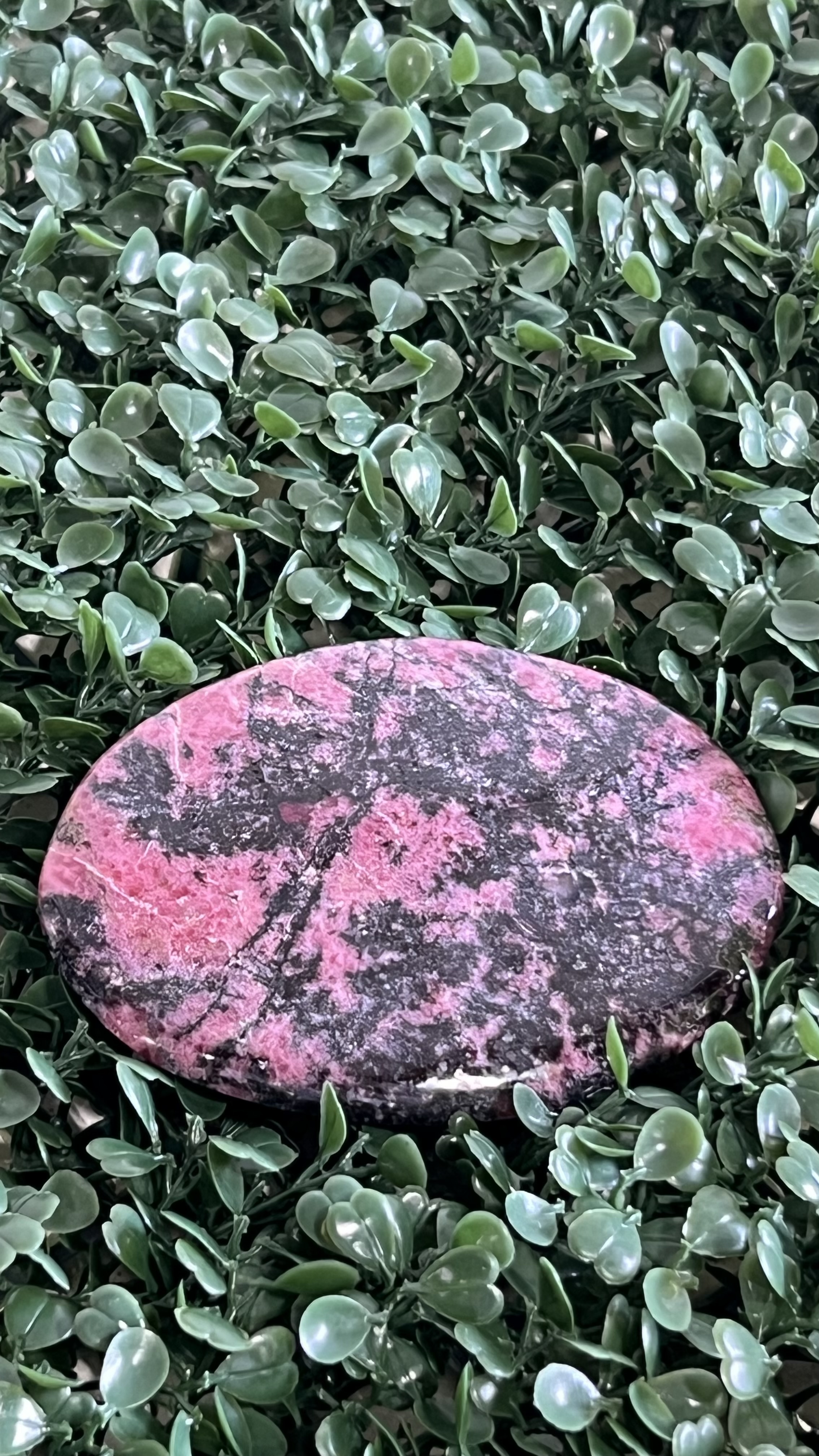 Rhodonite Palm Stone 3.5-4" New Arrivals