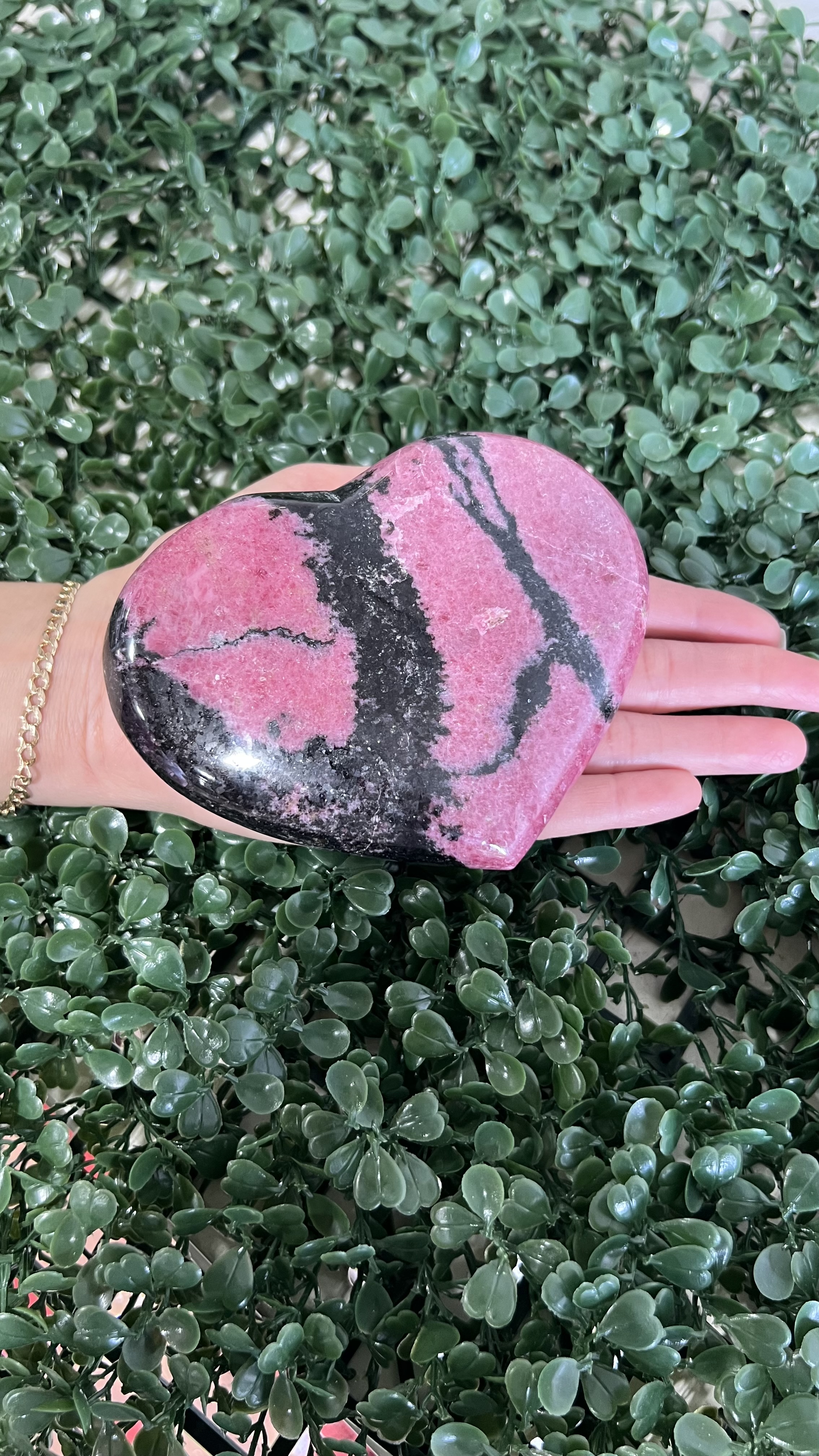 Rhodonite Heart 3-3.5"