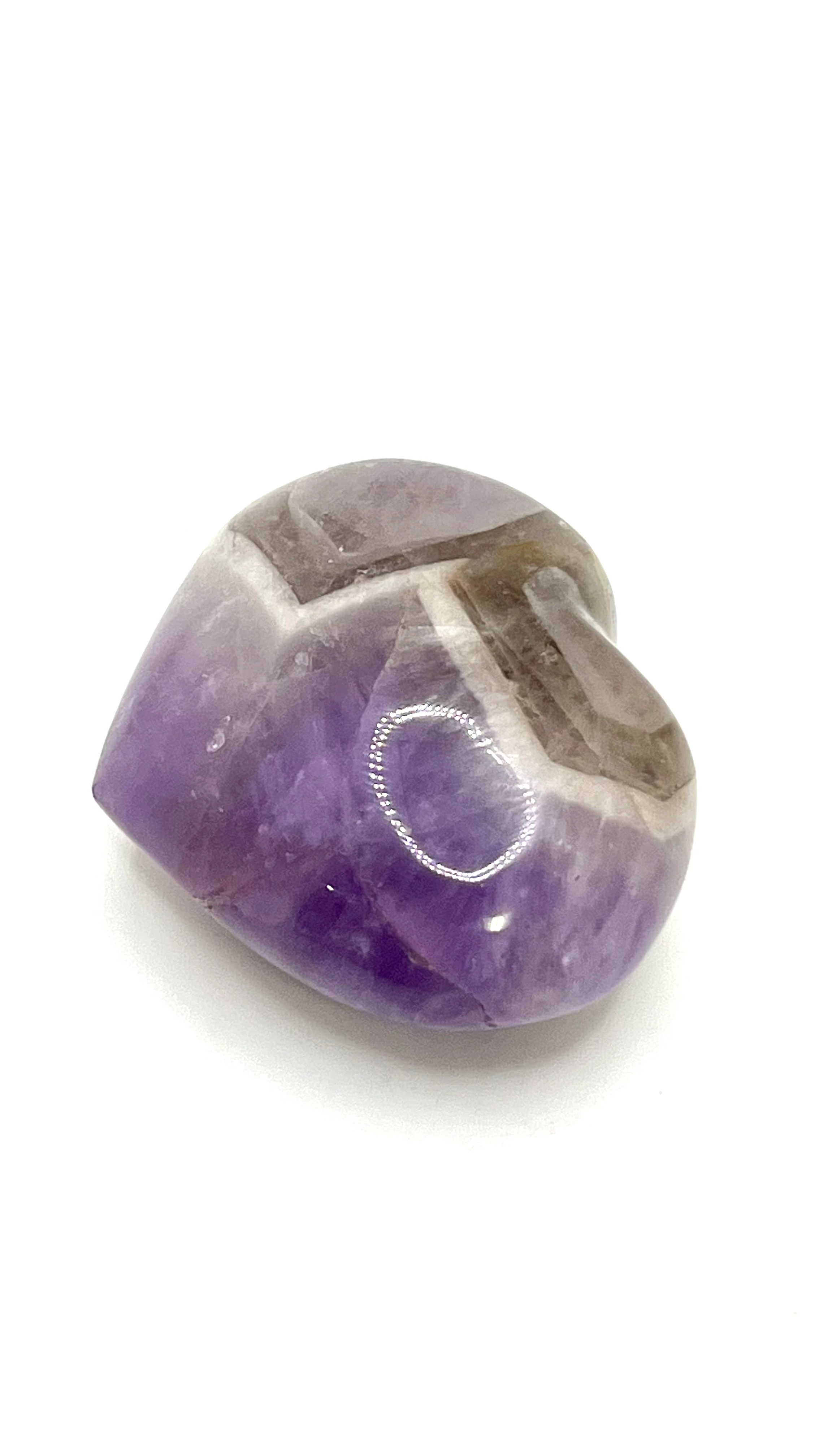 Chevron Amethyst Heart 2-3"