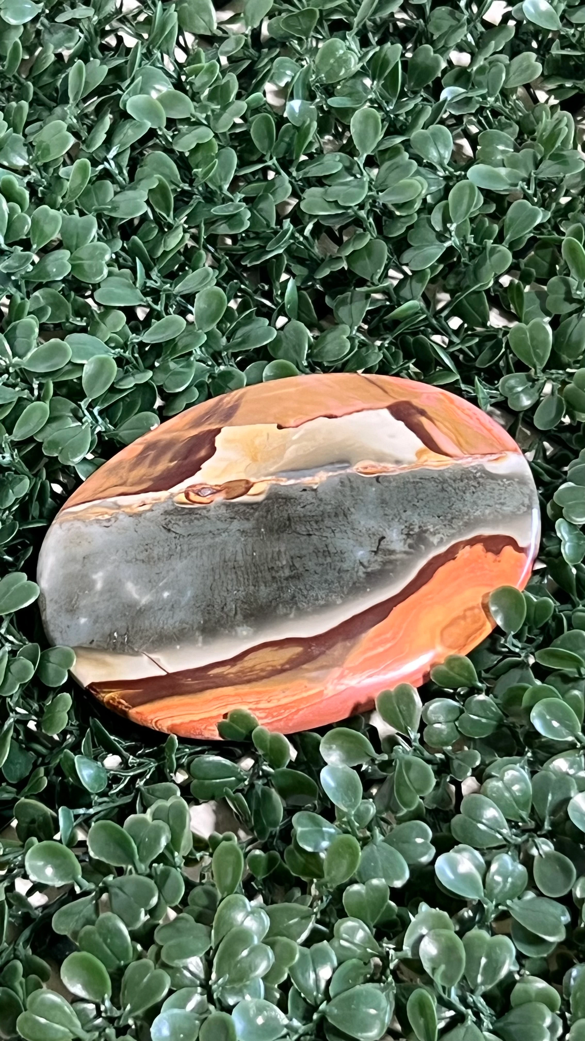 Polychrome Desert Jasper Palm Stone 4-5"
