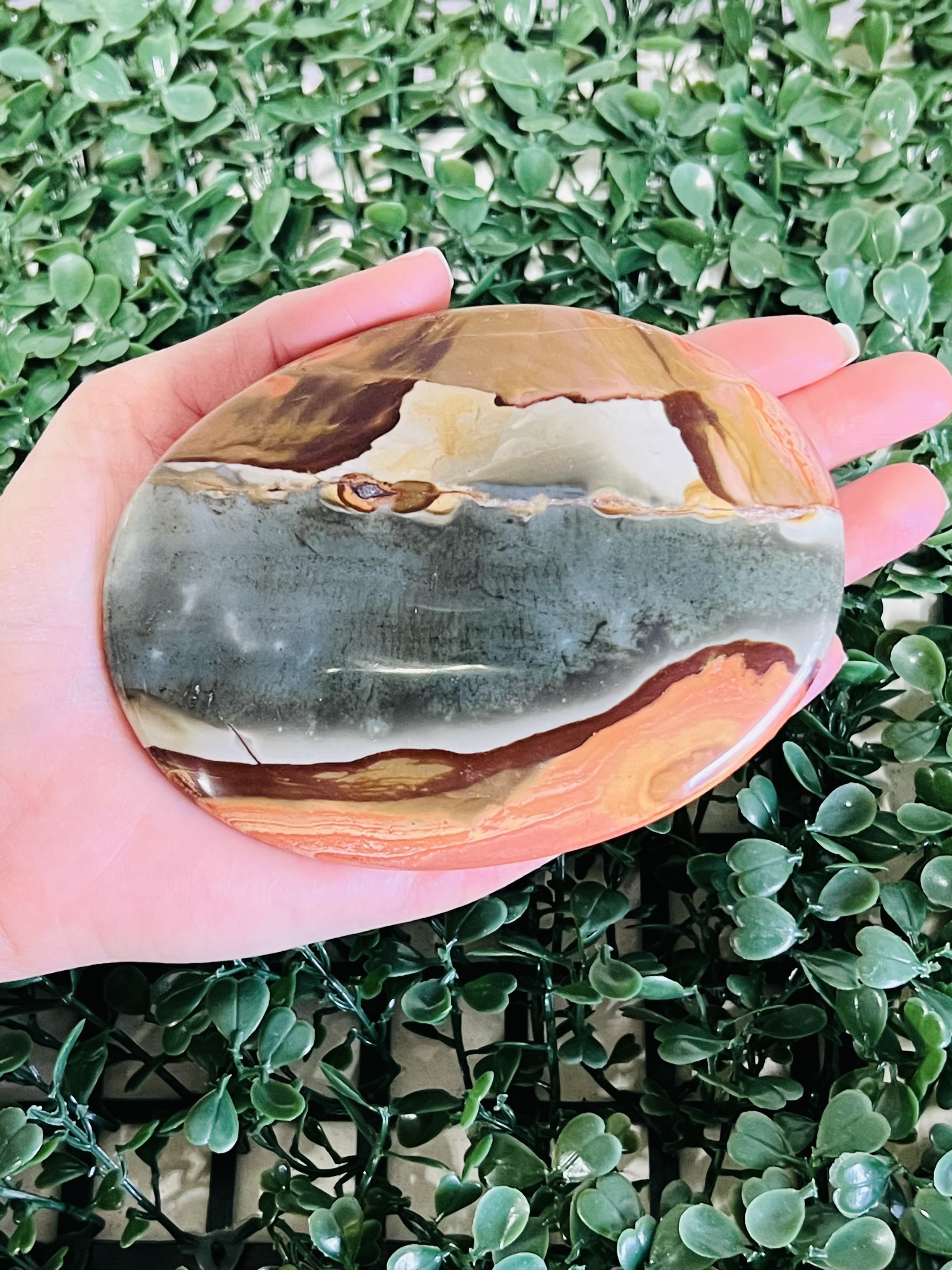 Polychrome Desert Jasper Palm Stone 4-5"