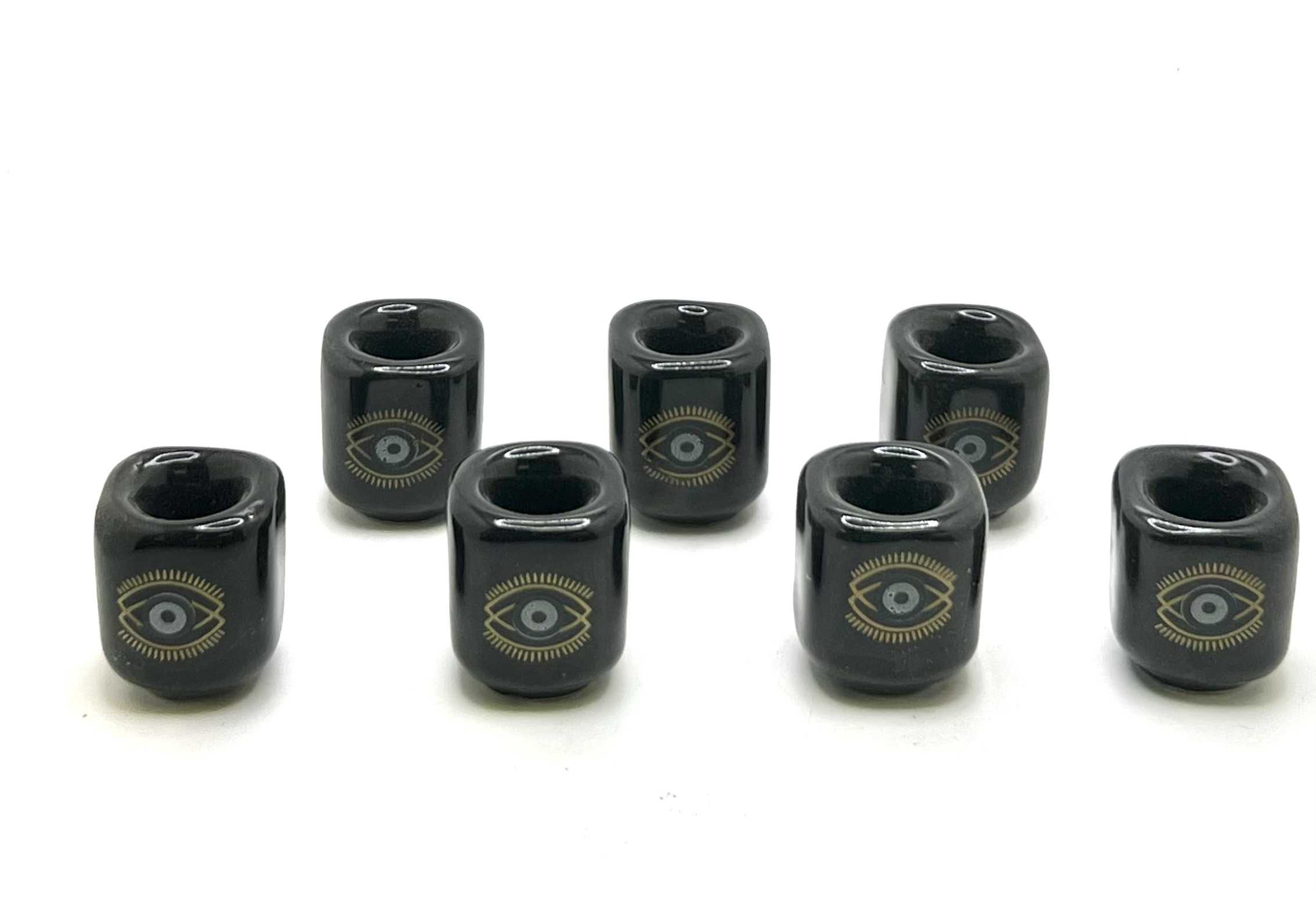 Ceramic Chime Candle Holder Evil Eye approx. 1" (Pack of 7) New Arrivals VD Importers Inc.