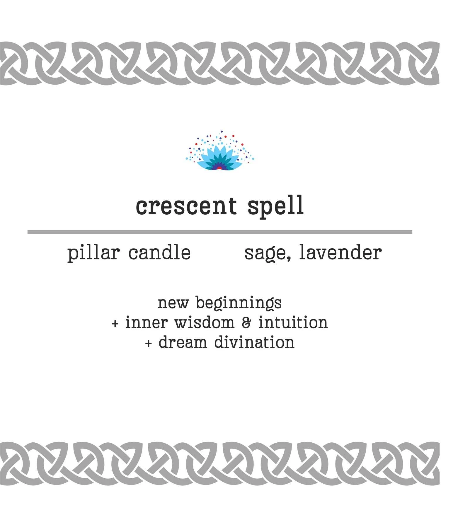 Manifestation Pillar Candle Crescent Spell 7"x1.5"
