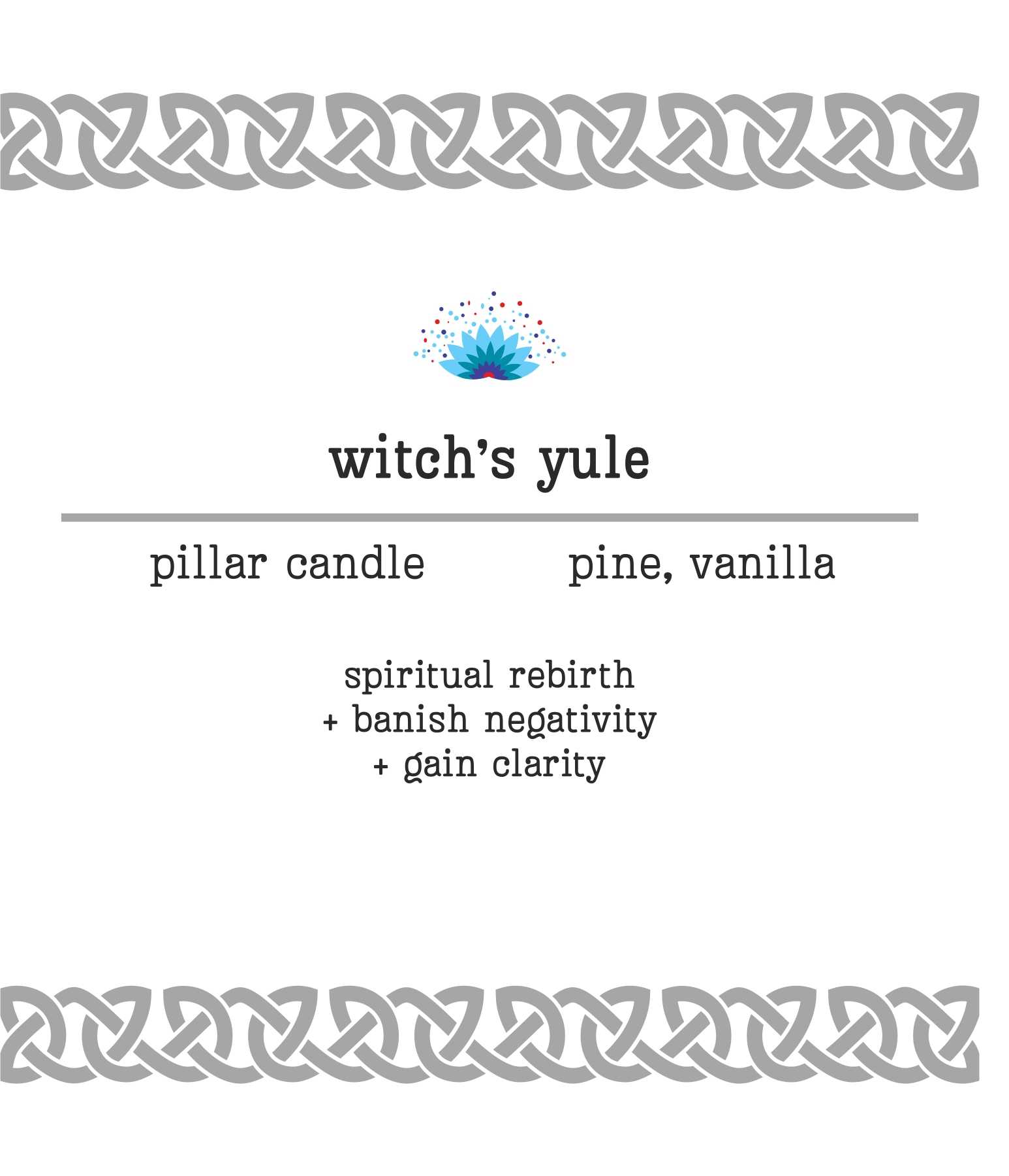 Manifestation Pillar Candle Witch's Yule 7"x1.5"