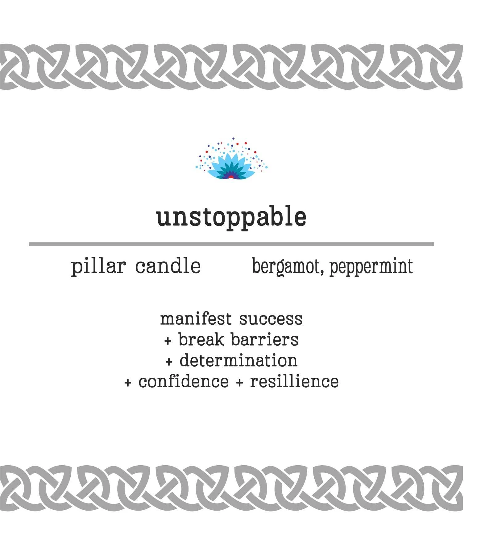 Manifestation Pillar Candle Unstoppable 7"x1.5"