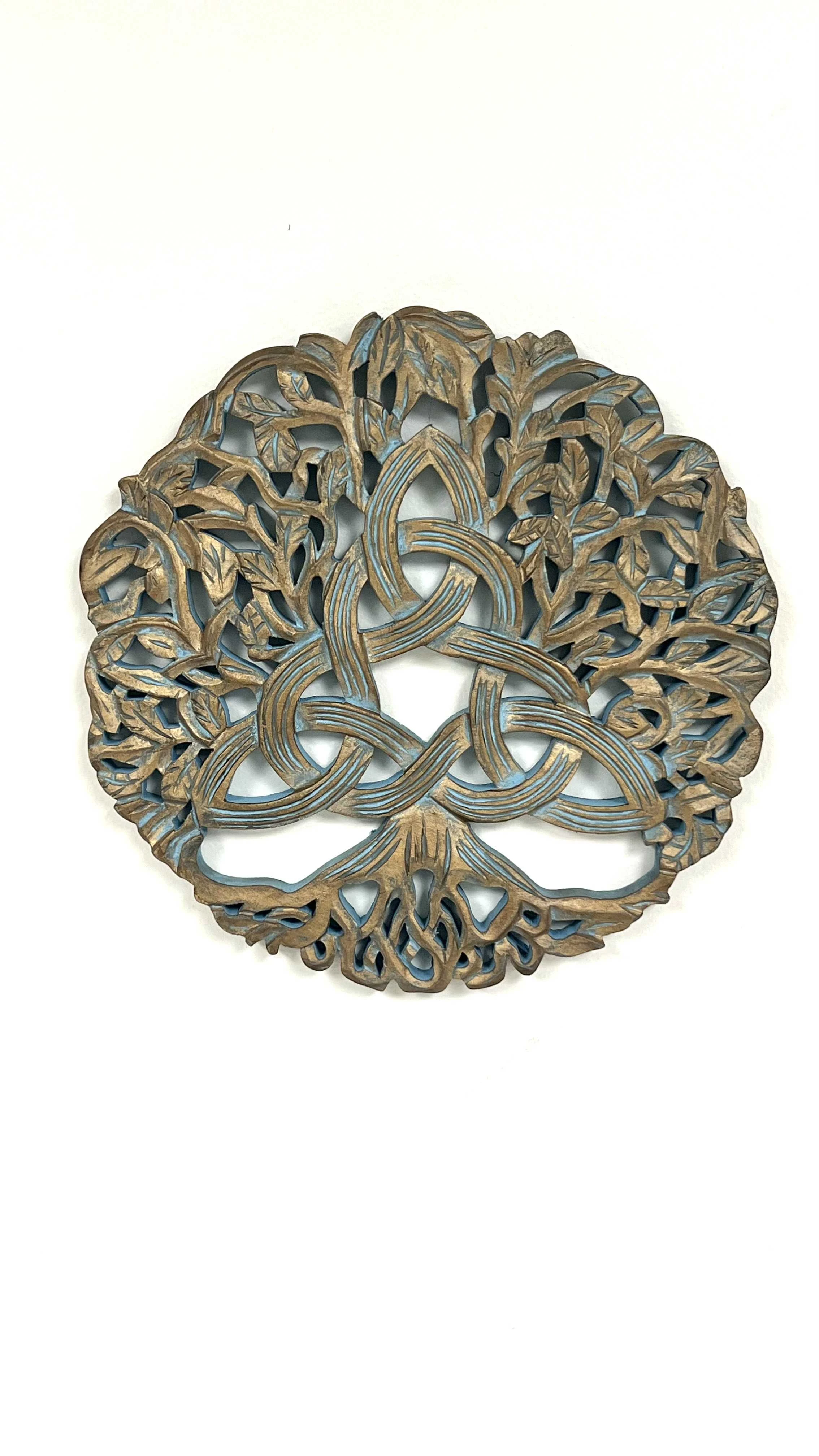 Wood Triquetra Wall Hanging Gold 12"