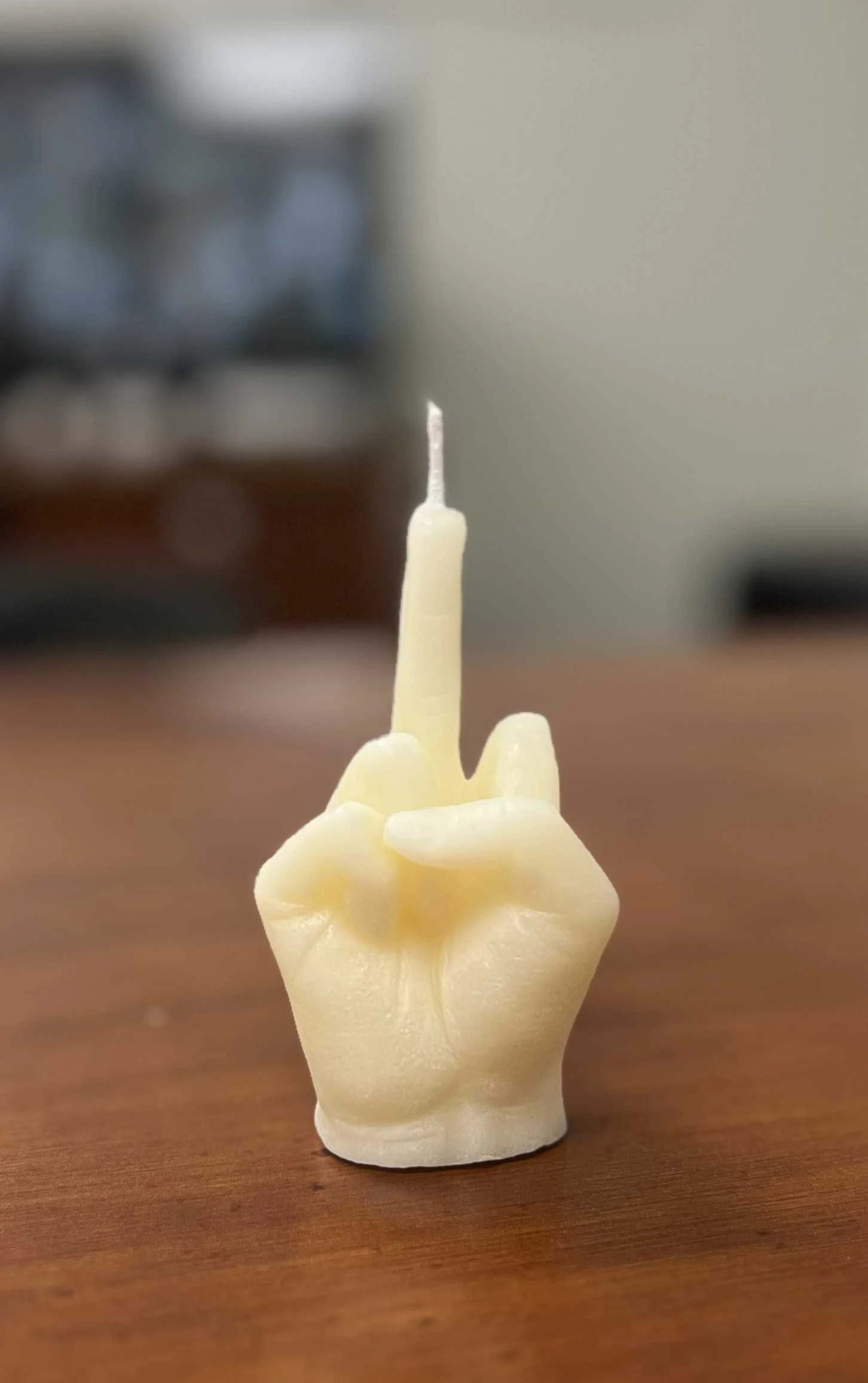 Middle Finger Candle (White) 3.5"