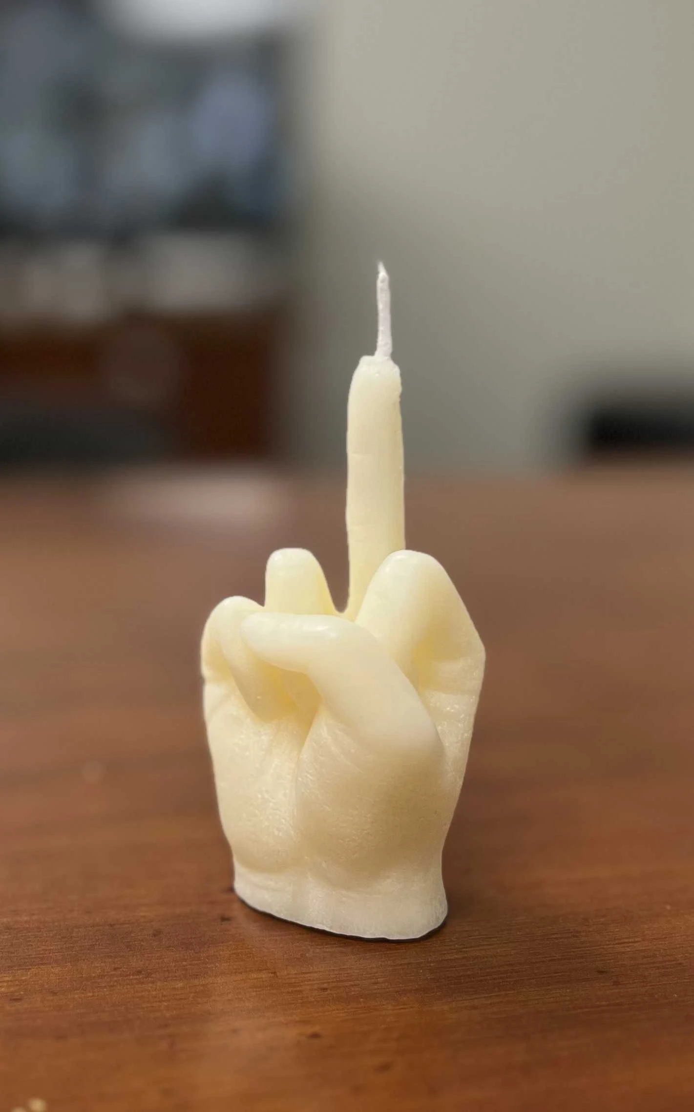 Middle Finger Candle (White) 3.5"