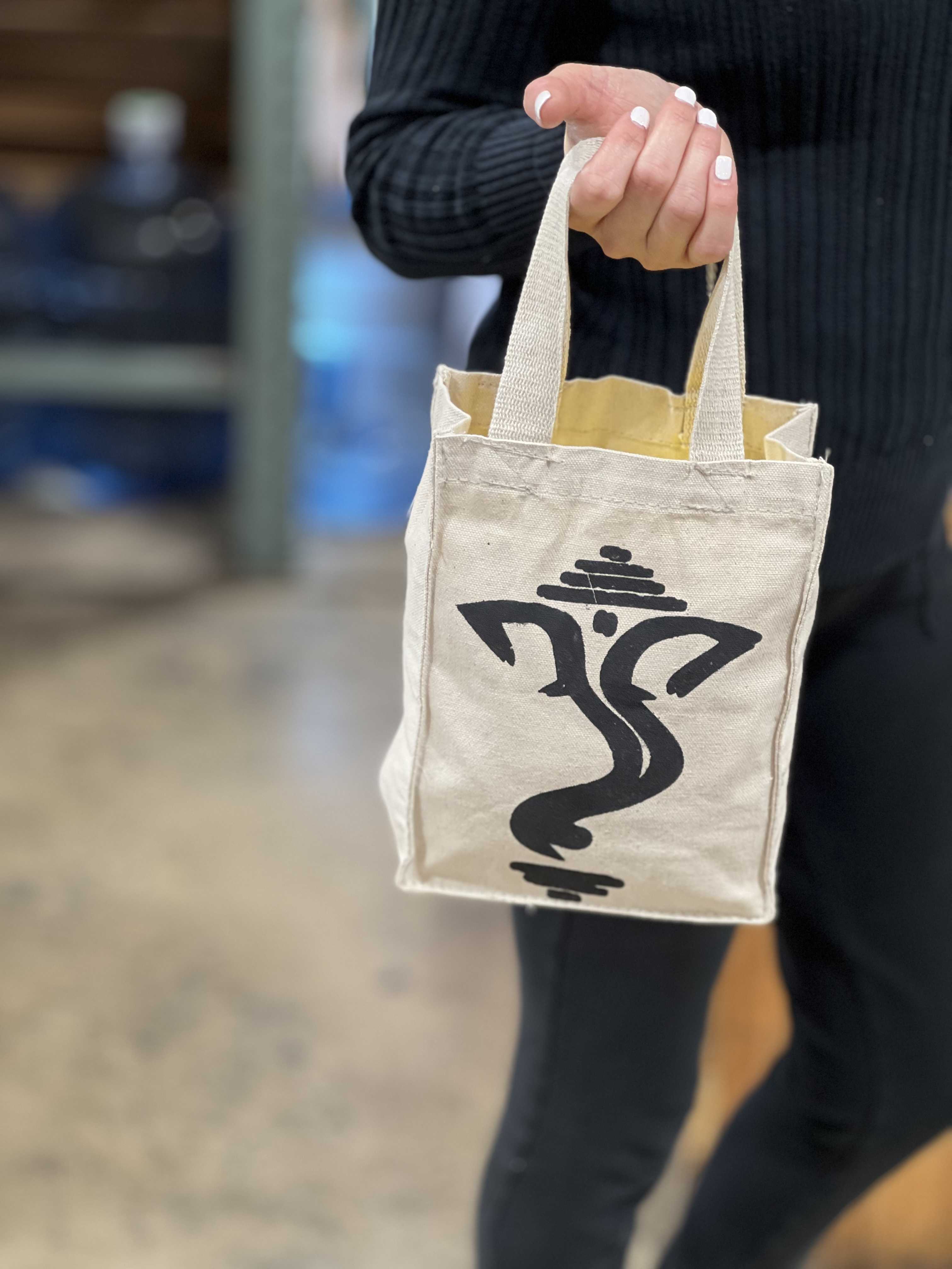 Tote Bag Mini 9"x 7" natural (Ganesha) New Arrivals VD Importers Inc.