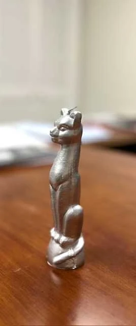 Cat candle silver Small