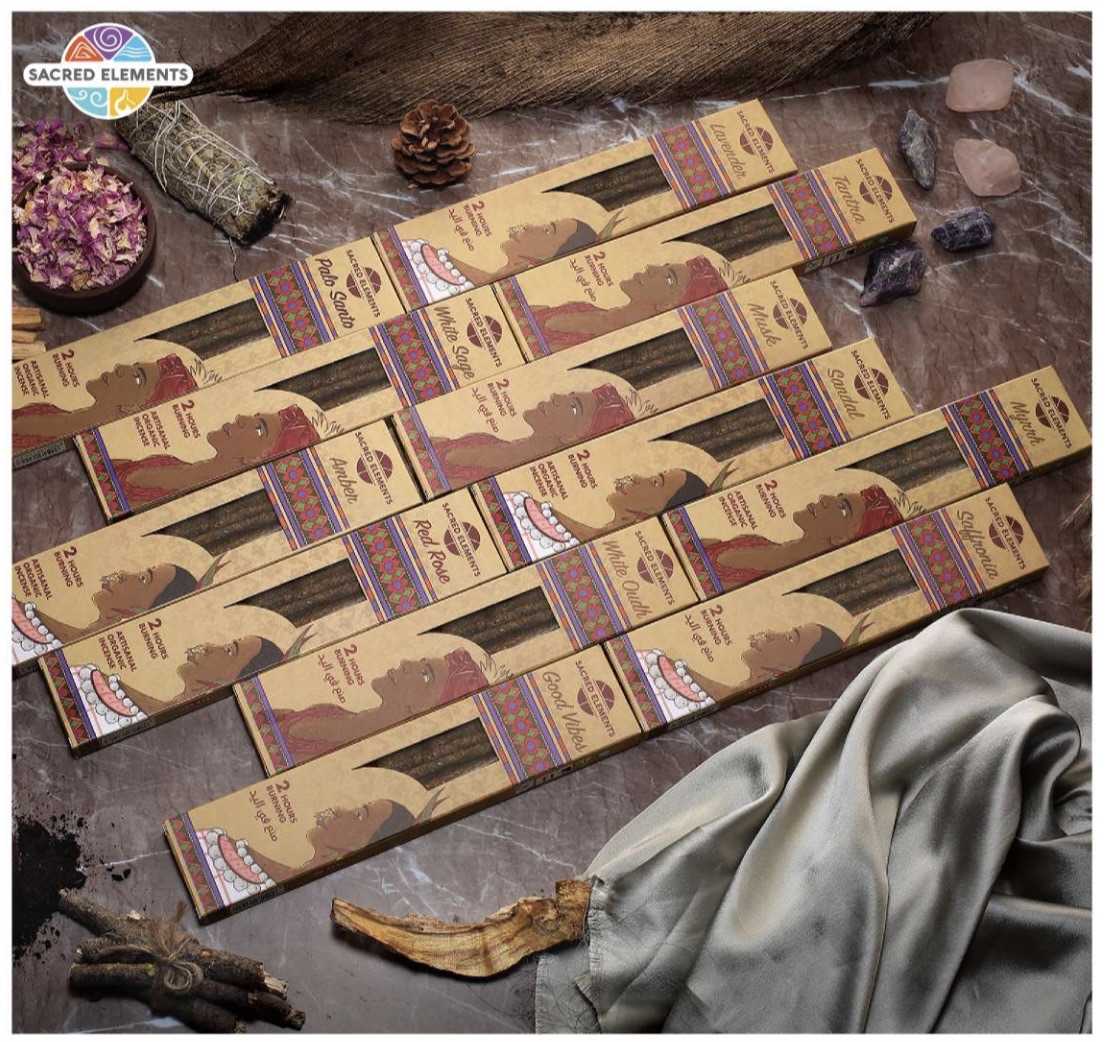 Hem Sacred Elements Masala Red Rose ORGANIC Series (Pack of 12) New Arrivals VD Importers Inc.