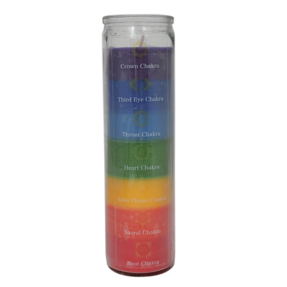Double Action Reversible Prayer Candle - 7 Chakra