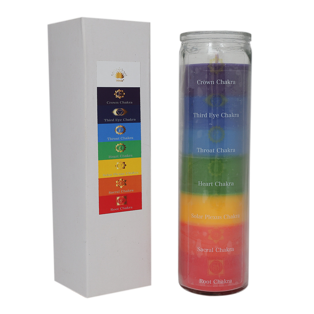 Double Action Reversible Prayer Candle - 7 Chakra