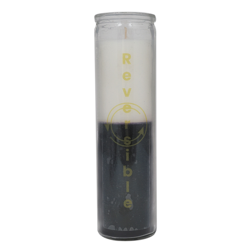 Double Action Reversible Prayer Candle - Black White