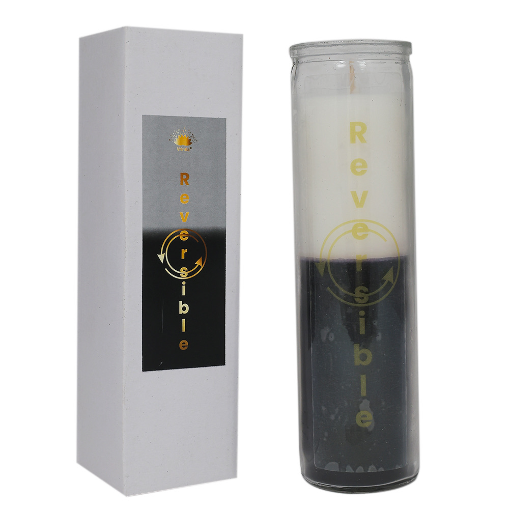 Double Action Reversible Prayer Candle - Black White