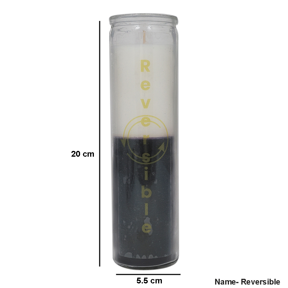 Double Action Reversible Prayer Candle - Black White