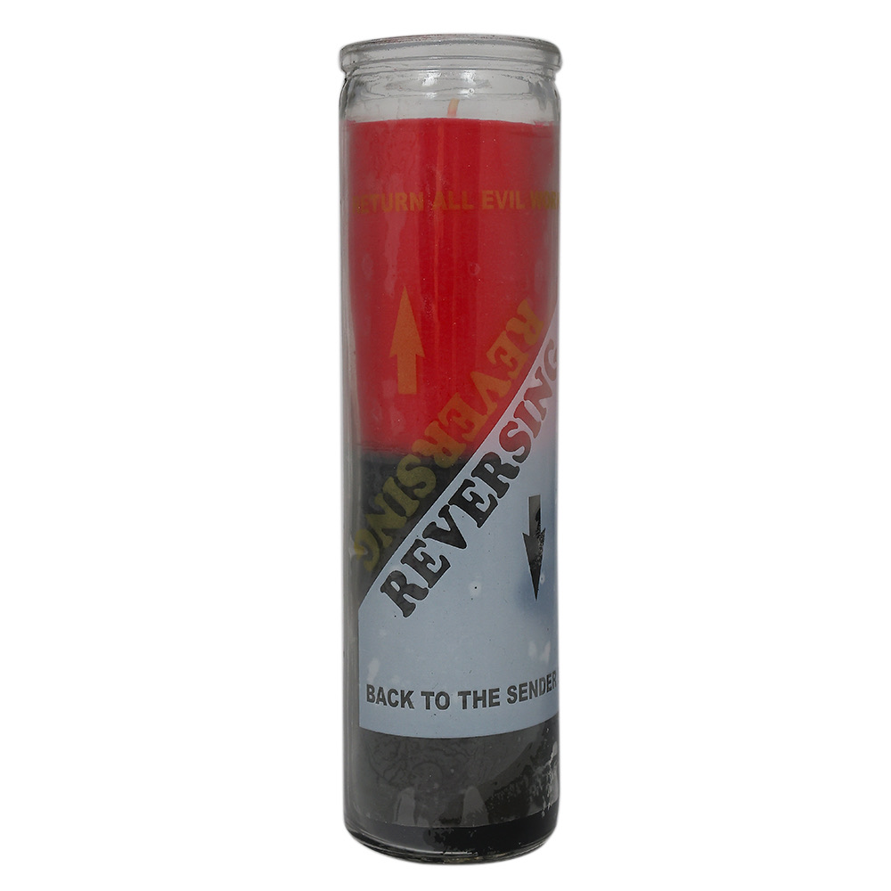  Double Action Reversible Prayer Candle - Red Black