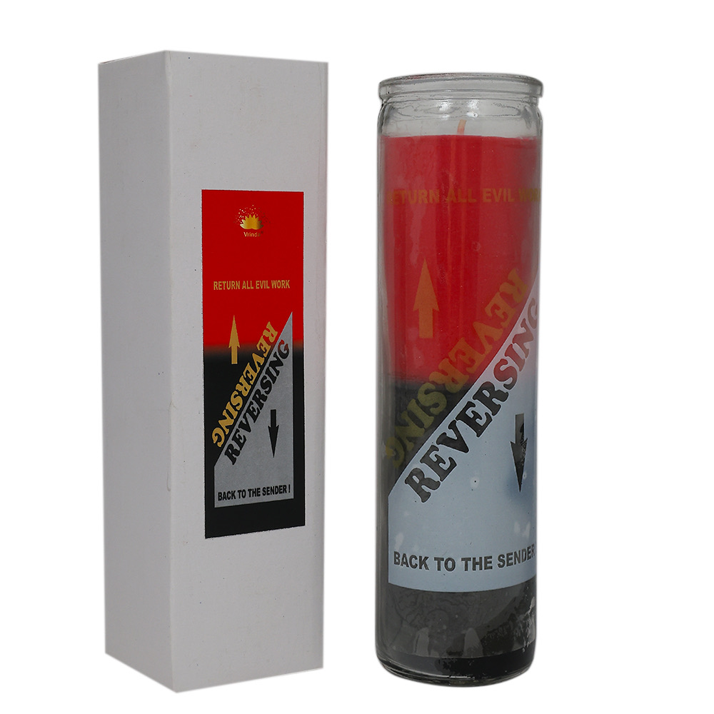  Double Action Reversible Prayer Candle - Red Black