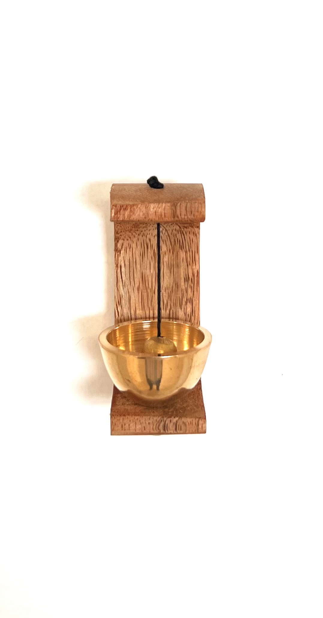 Wood Doorbell Chime brass 3"