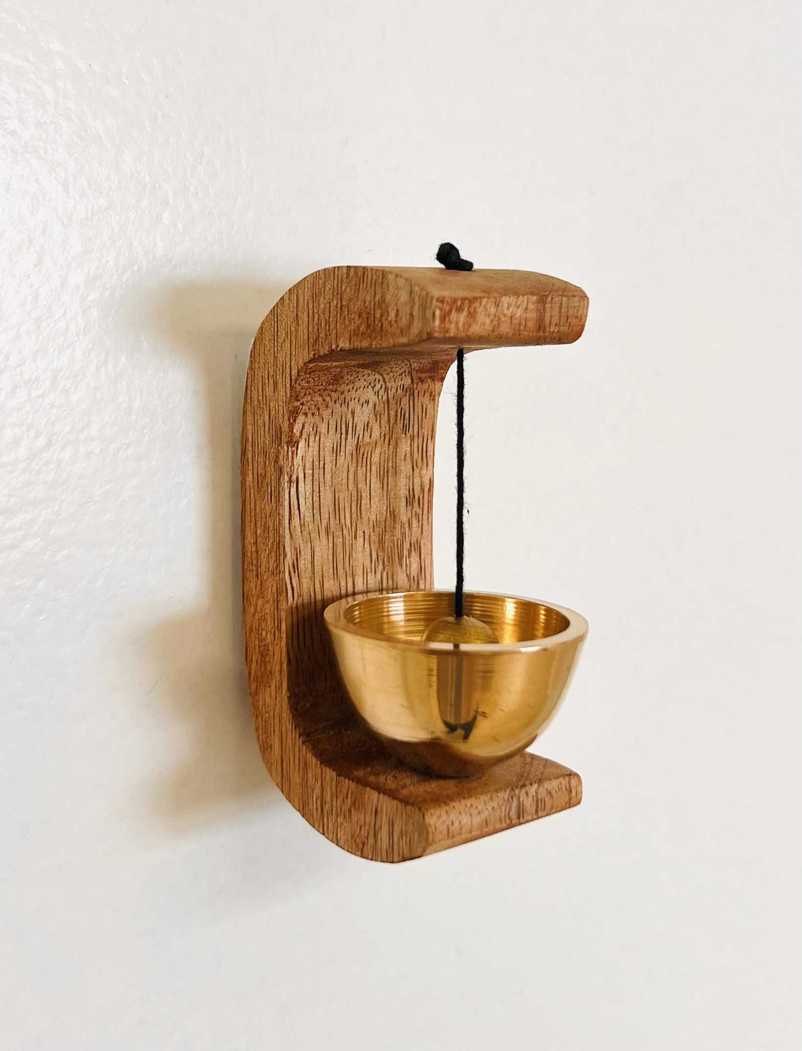 Wood Doorbell Chime brass 3" New Arrivals VD Importers Inc.