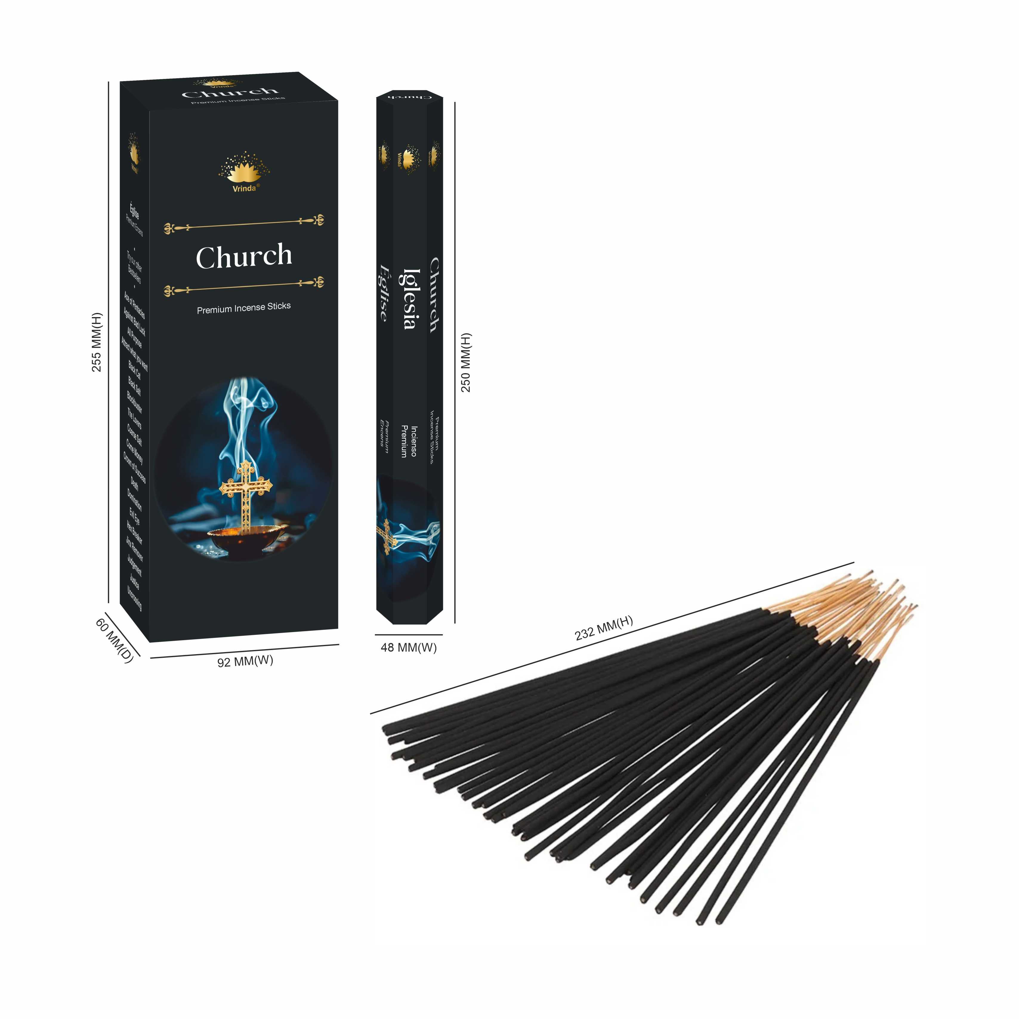 Church hexa incense sticks (pack of 6) Vrinda ® Exclusive Incense VD Importers Inc.