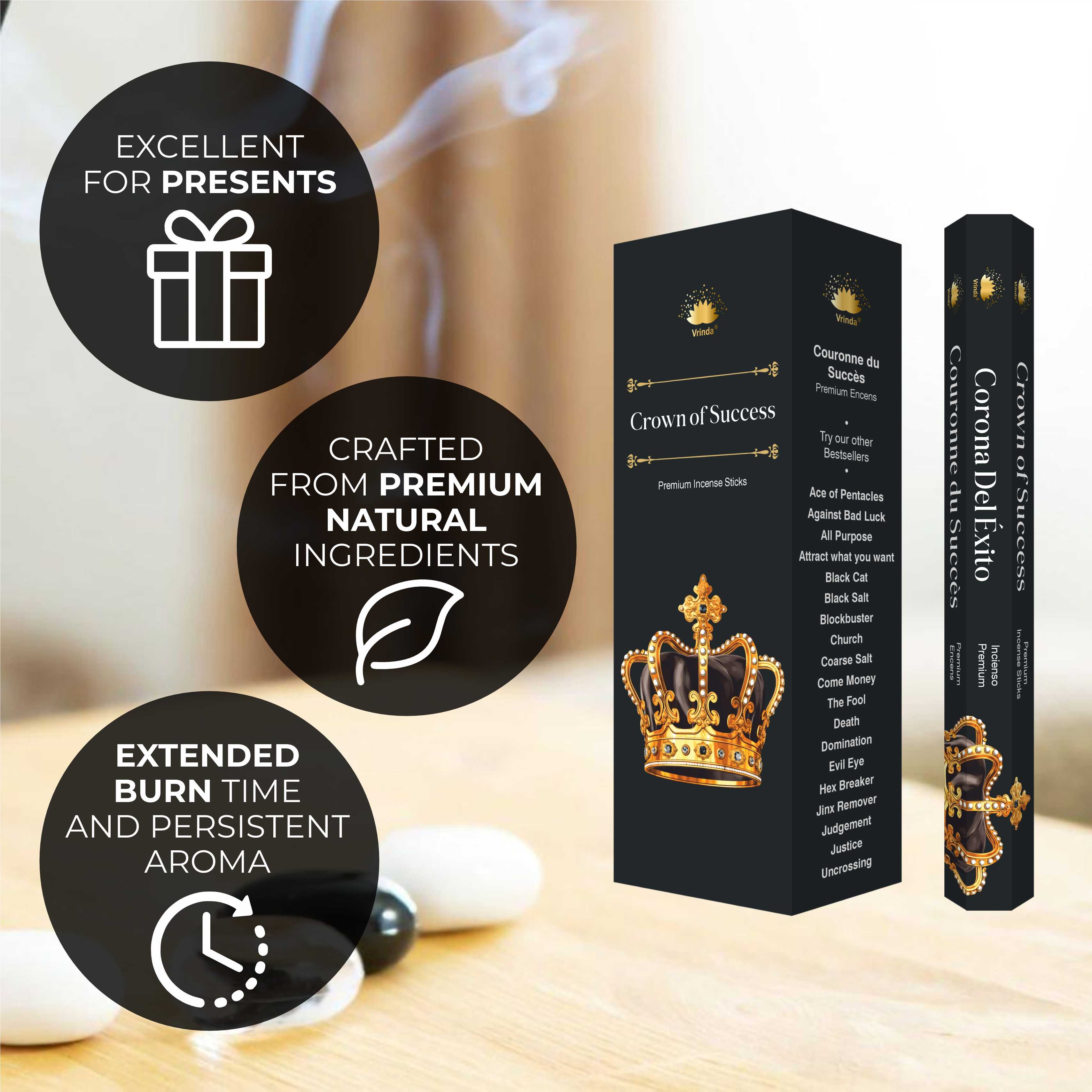 Crown Of Success hexa incense sticks (pack of 6) Vrinda ® Exclusive Incense VD Importers Inc.