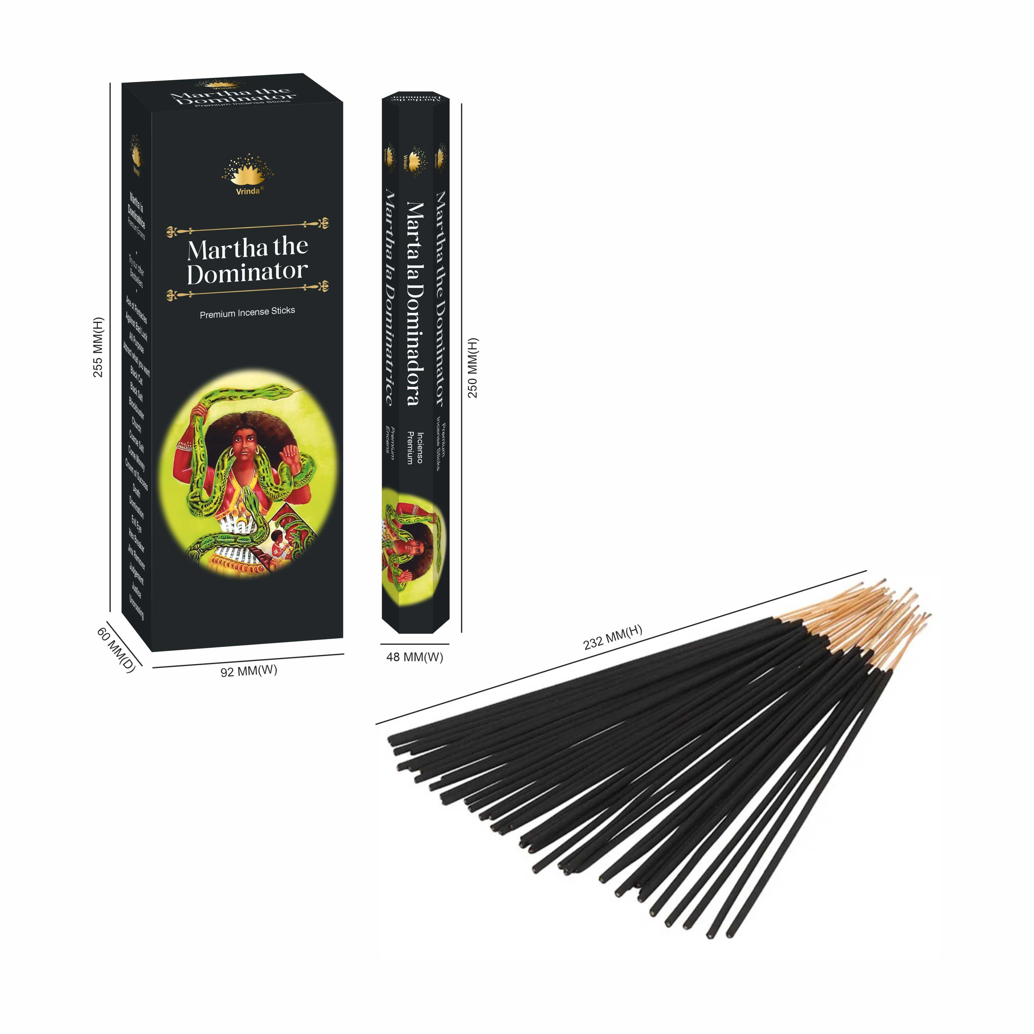 Martha The Dominator hexa incense sticks (pack of 6) Vrinda ® Exclusive Incense VD Importers Inc.
