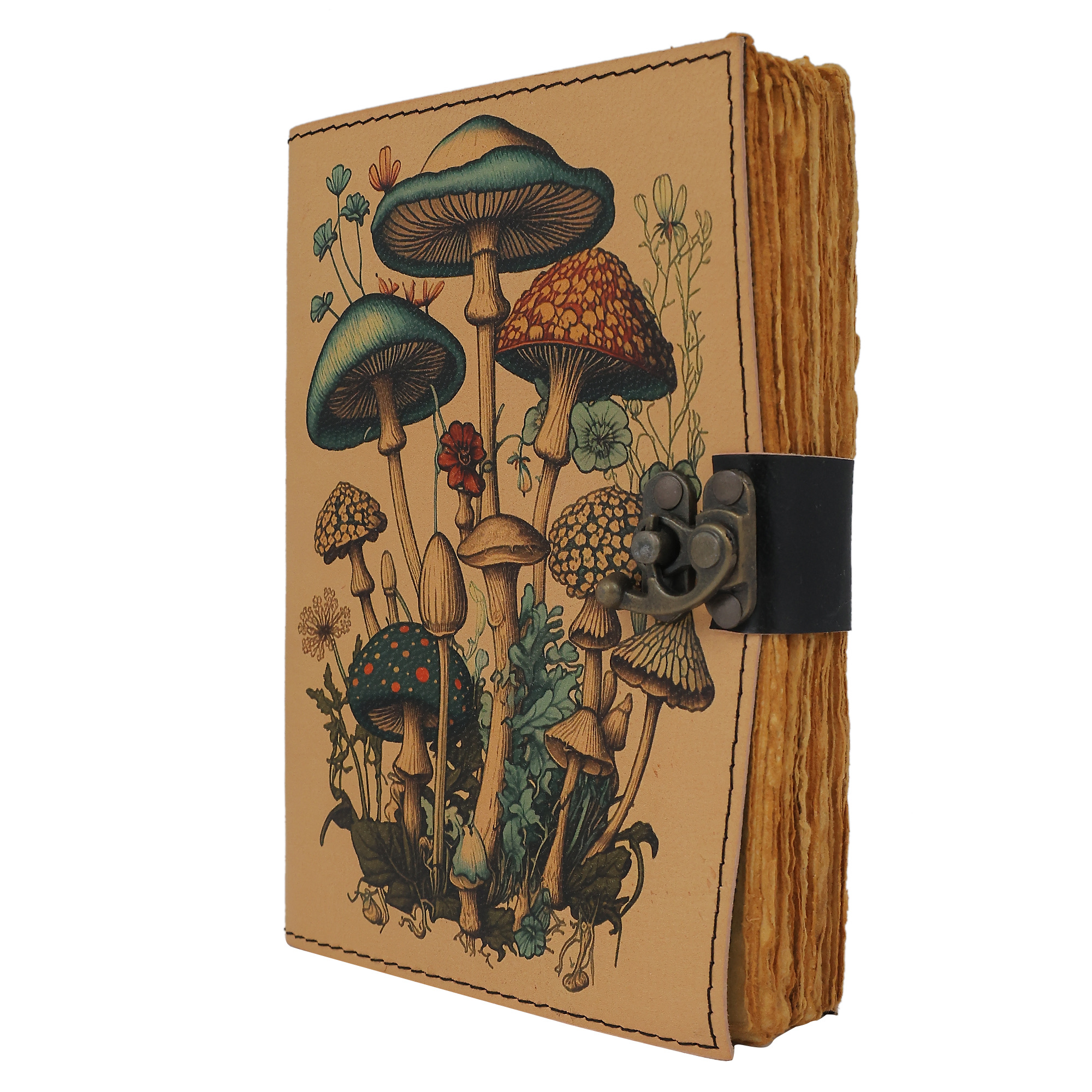 Paper Journal Deckle Paper Mushroom, approx. 5"x7"
