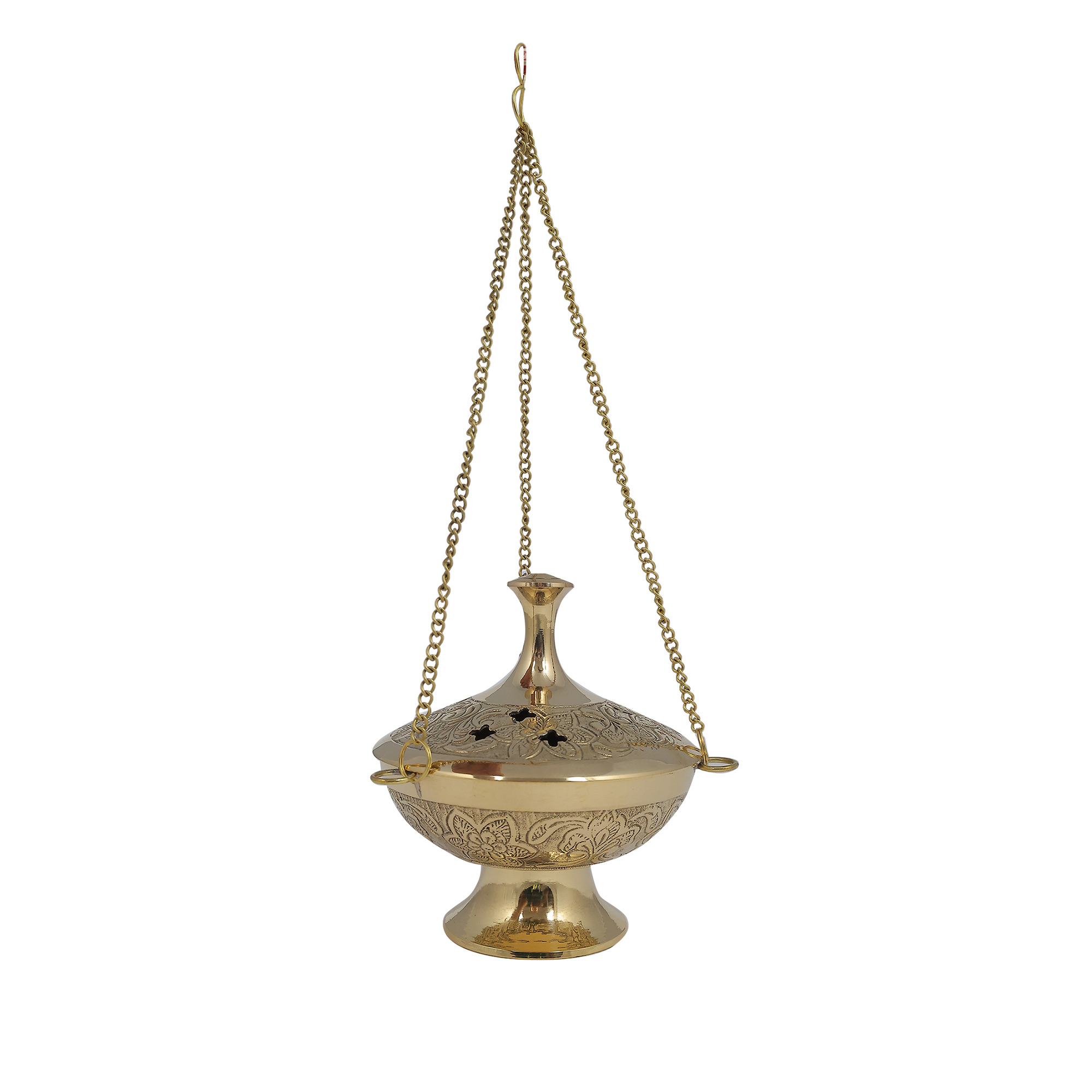 Brass Hanging Burner 4" (carving)