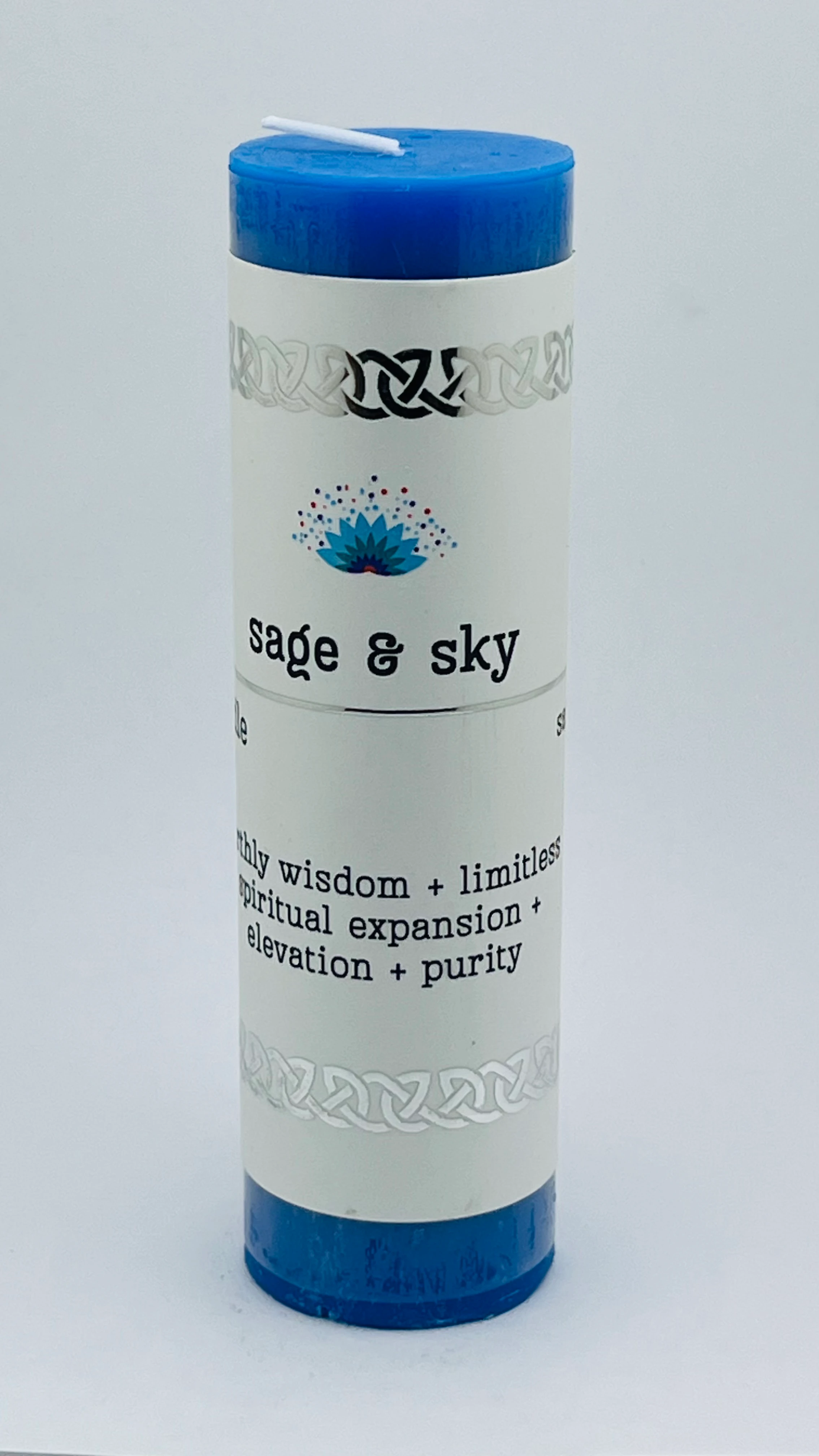 Intention Pillar Candle Sage & Sky 5"x1.5"