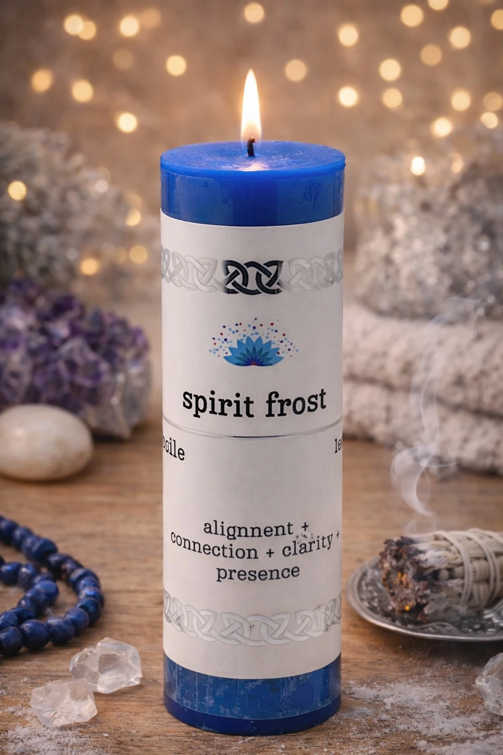 Intention Pillar Candle Spirit Frost 5"x1.5"