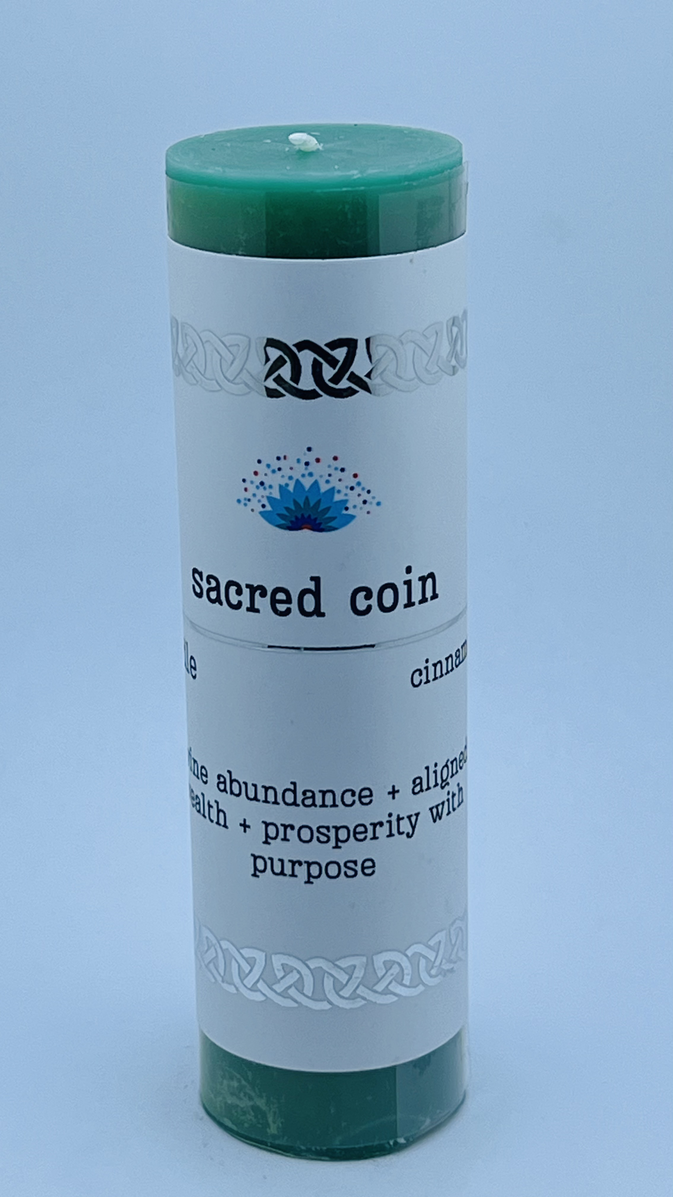 Intention Pillar Candle Sacred coin 5"x1.5"
