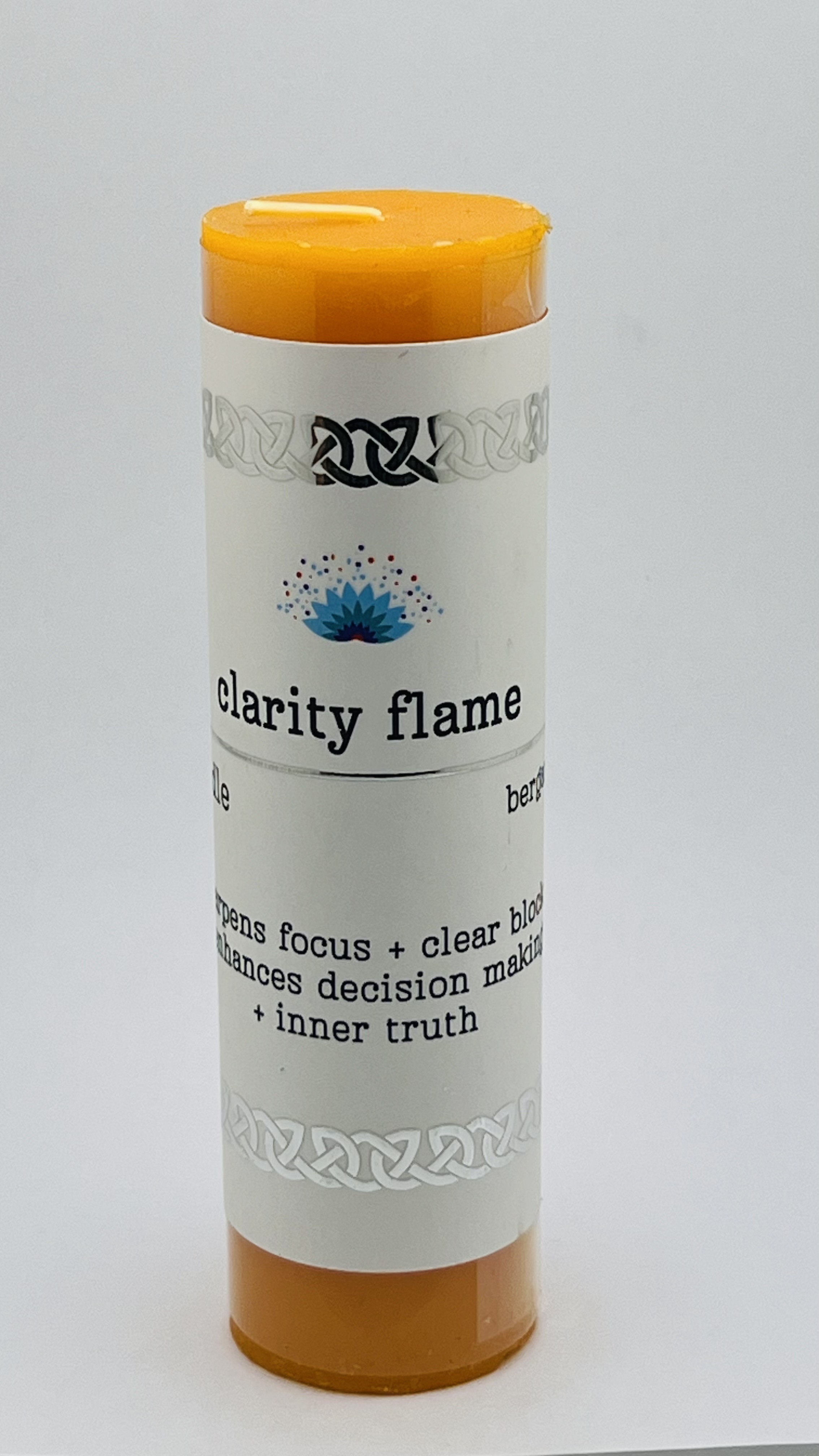  Intention Pillar Candle Clarity flame 5"x1.5"