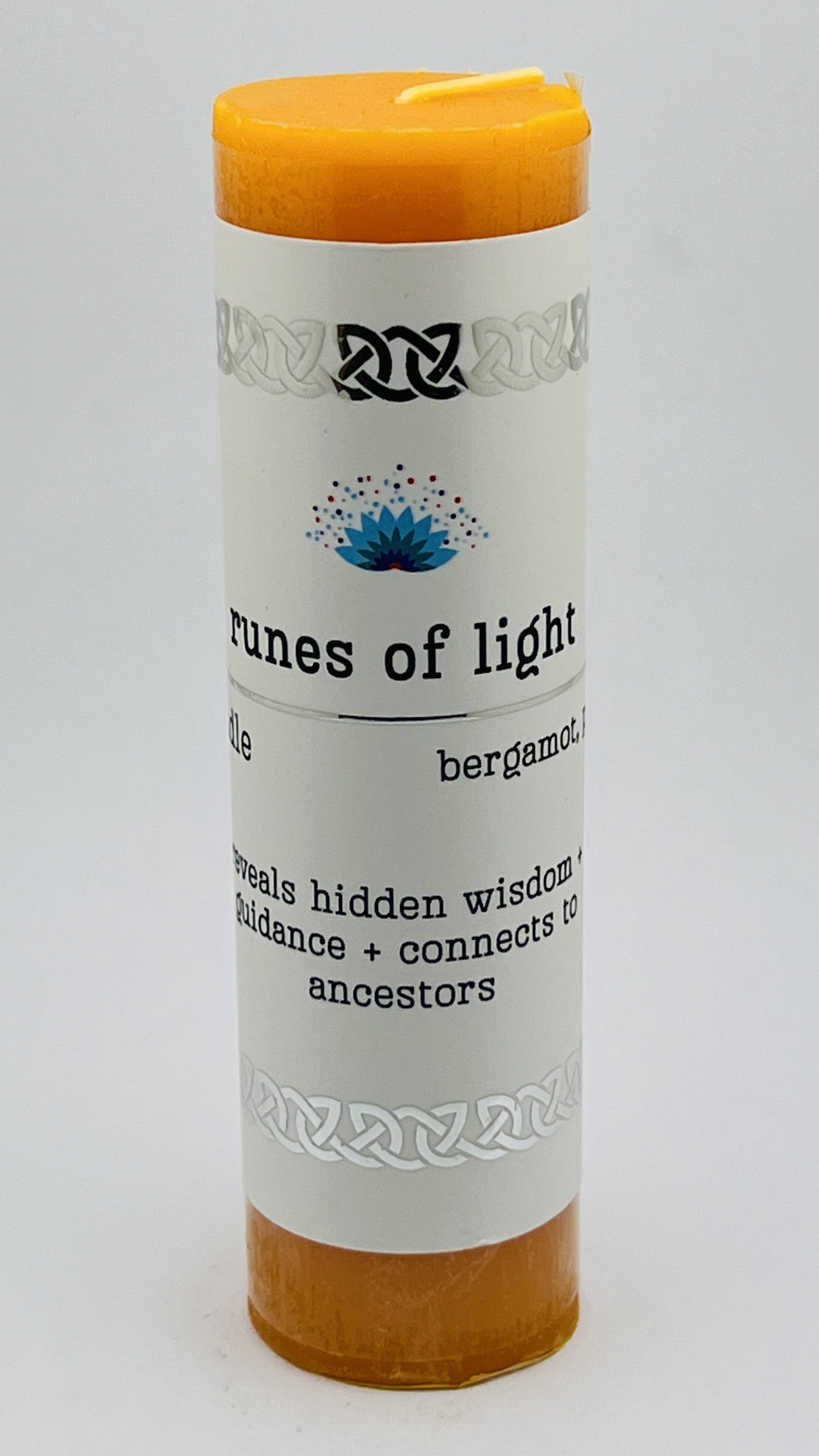 Intention Pillar Candle Runes of light 5"x1.5"