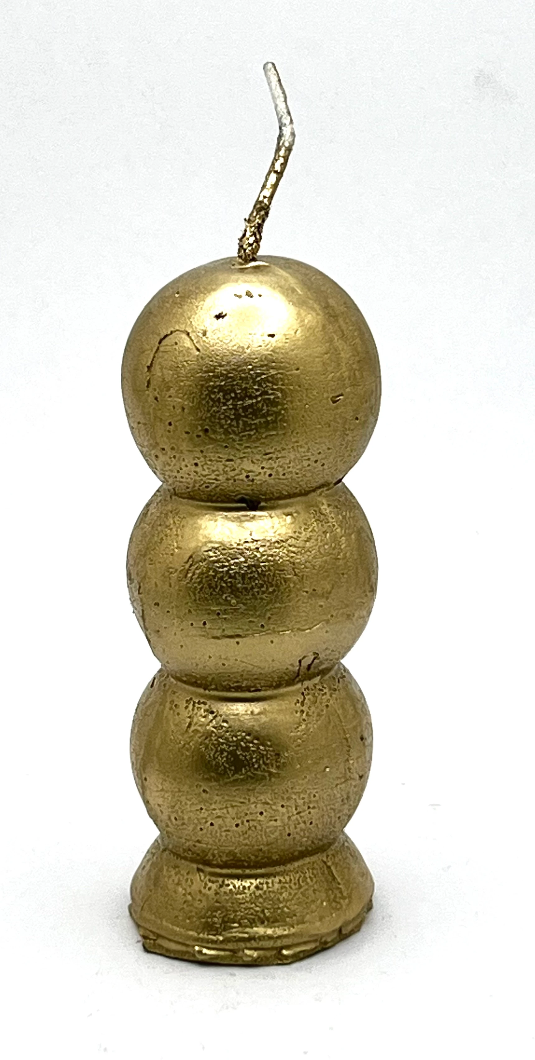 3 Knob wishing candle (green & gold)