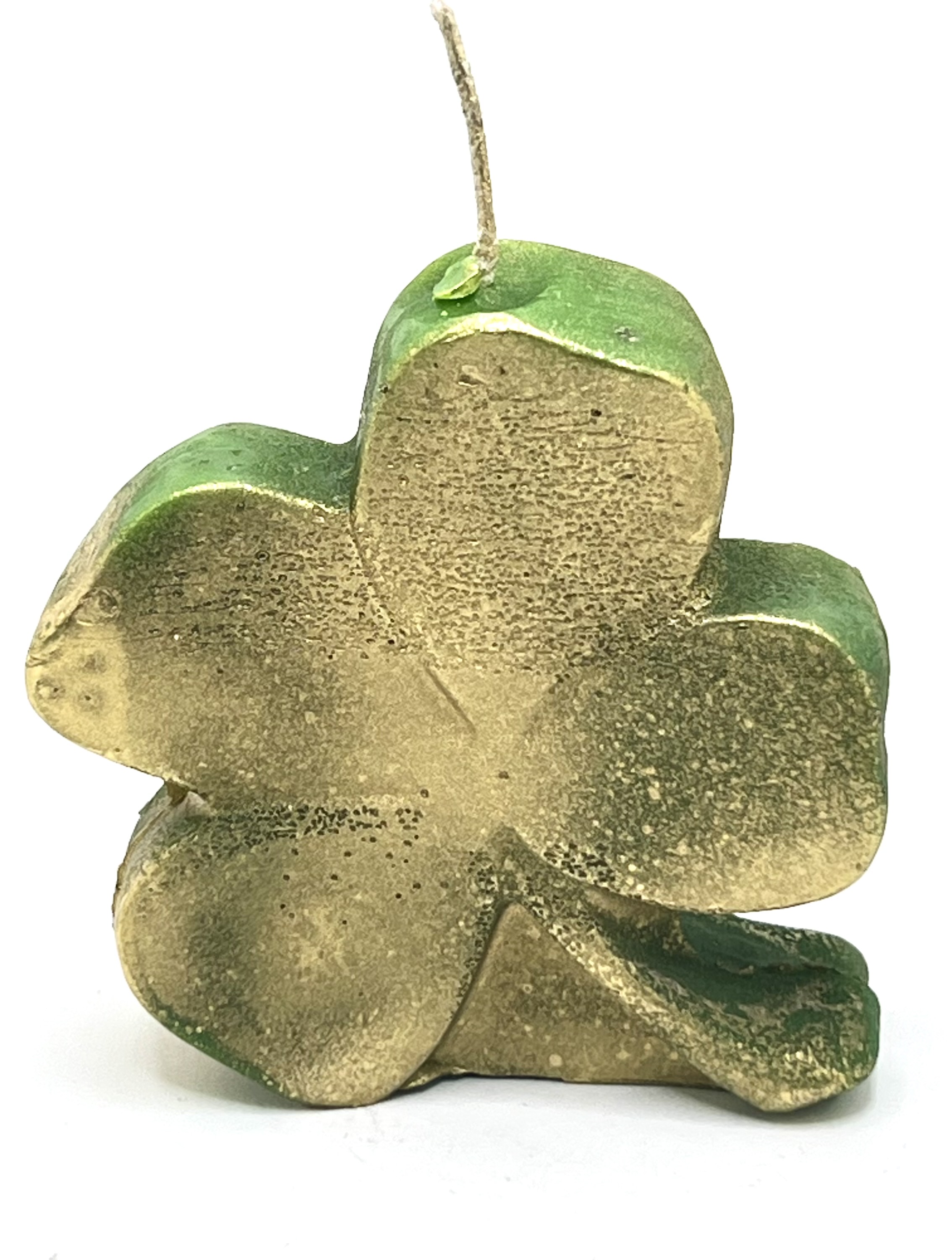 Lucky Clover candle (green & gold) 4"x4"
