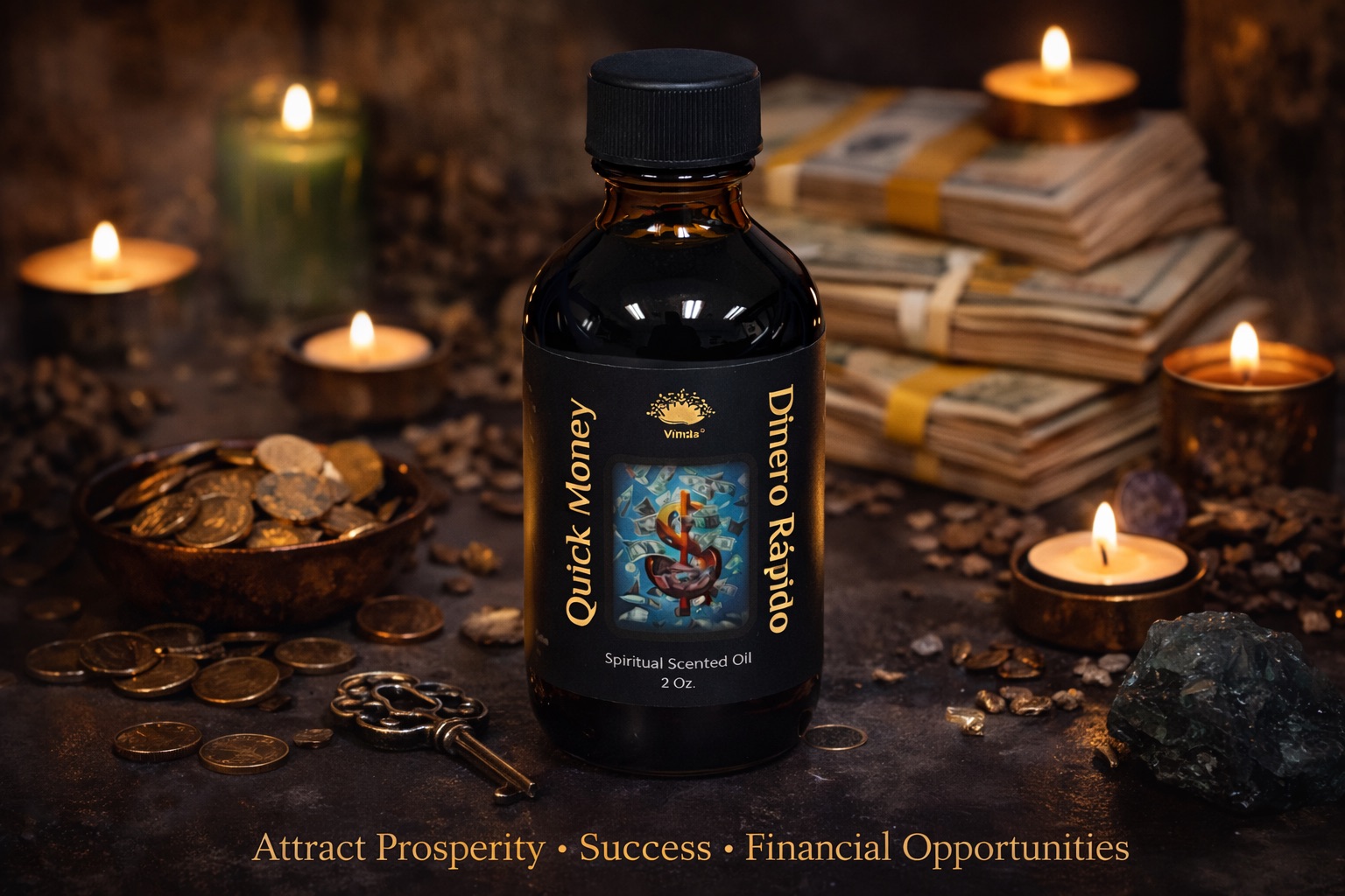 Quick Money Spiritual Scented Oil 2 oz