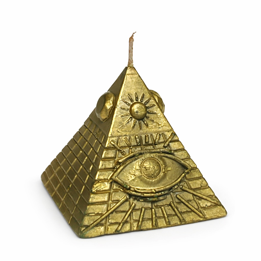Eye Of Providence Pyramid Candle (green & gold) 3"