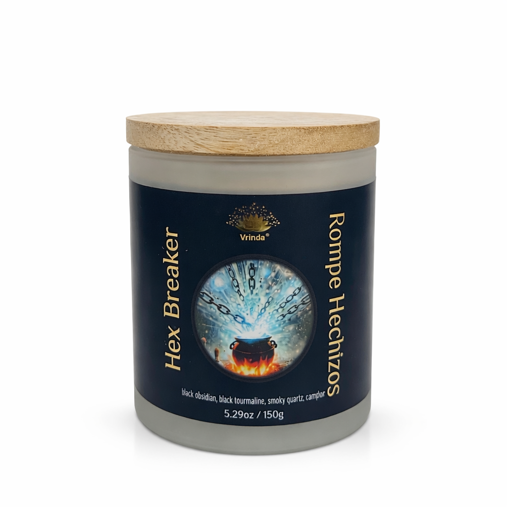 Hex Breaker Scented glass candle with crystals, Soy Blend (5.29oz)