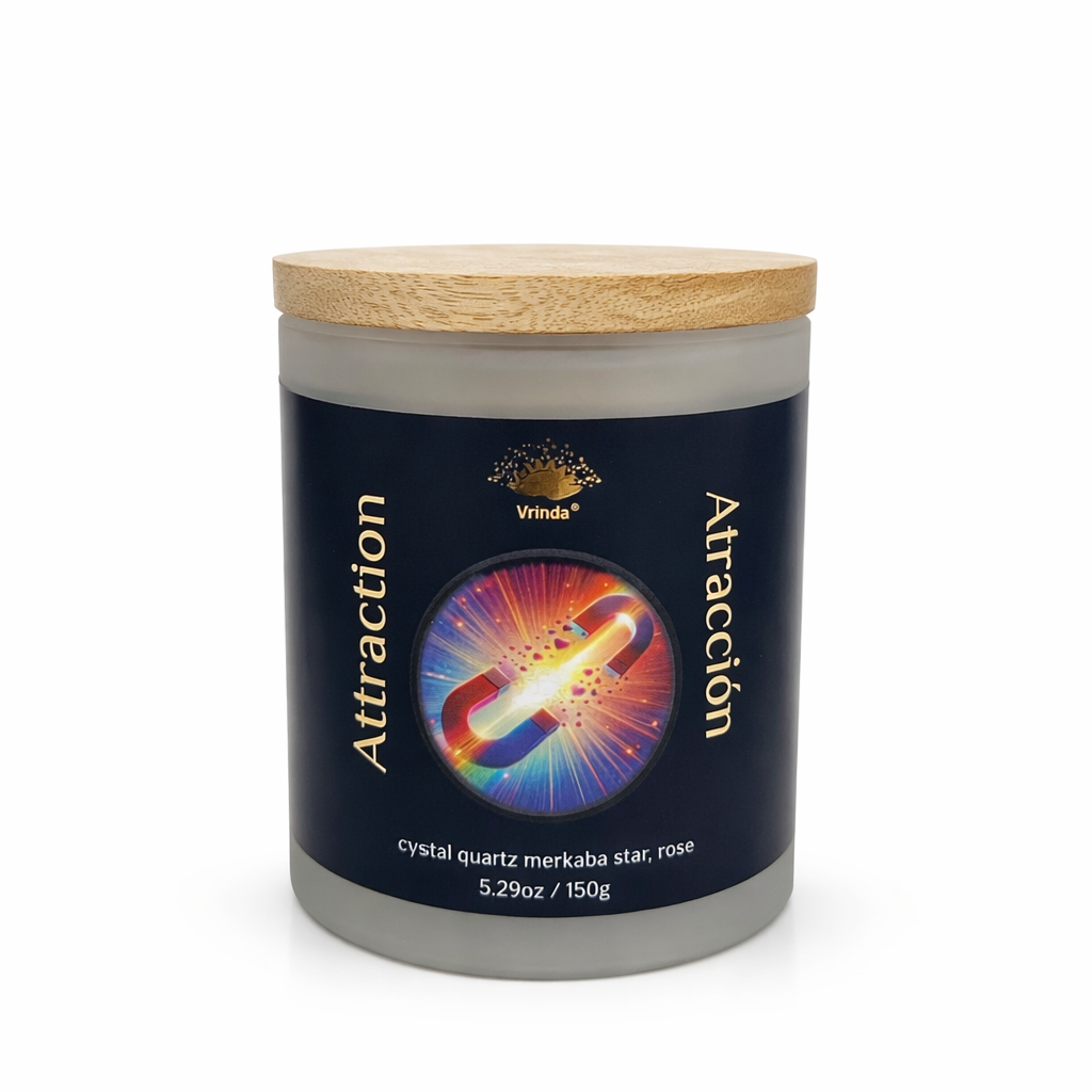 Attraction Scented glass candle with crystals, Soy Blend (5.29oz)