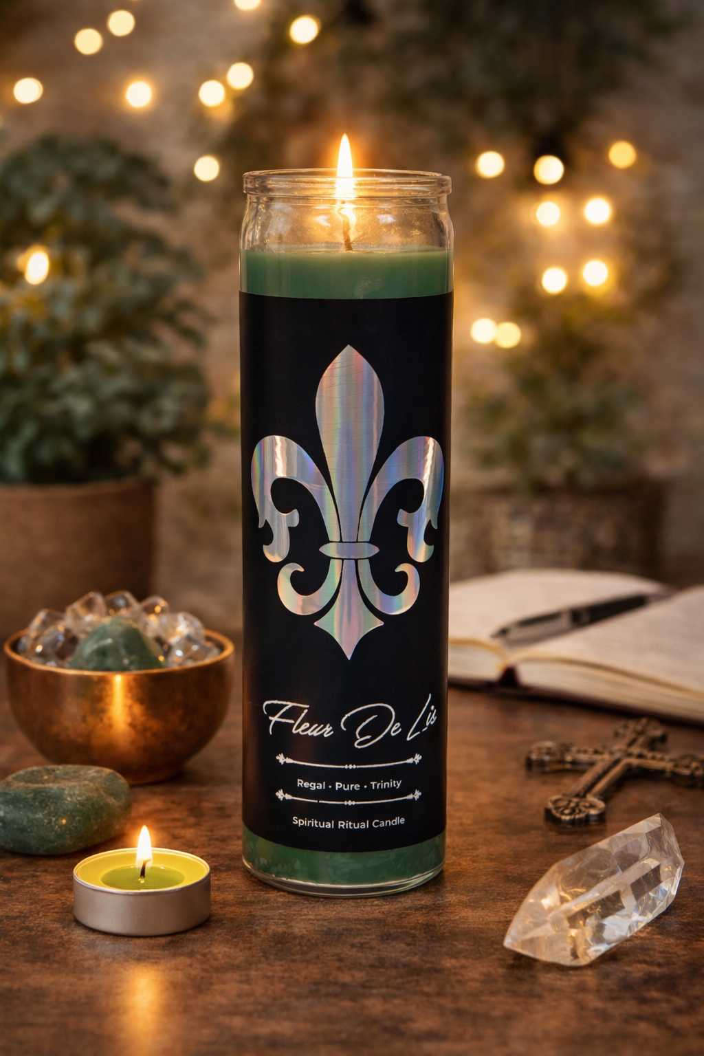 Fleur De Lis Spiritual Ritual Jar Candle New Arrivals VD Importers Inc.