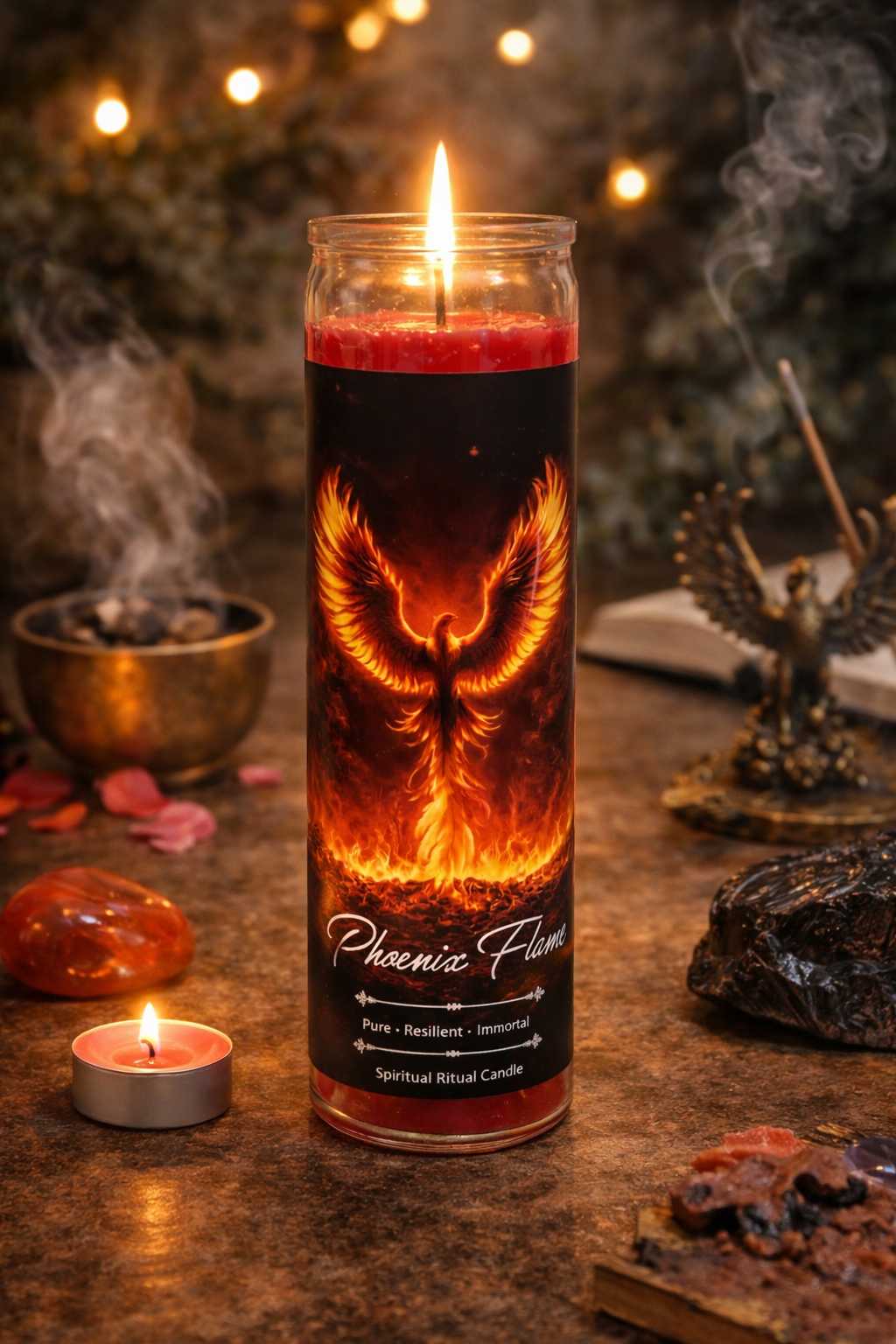 Phoenix Flame Spiritual Ritual Jar Candle New Arrivals VD Importers Inc.