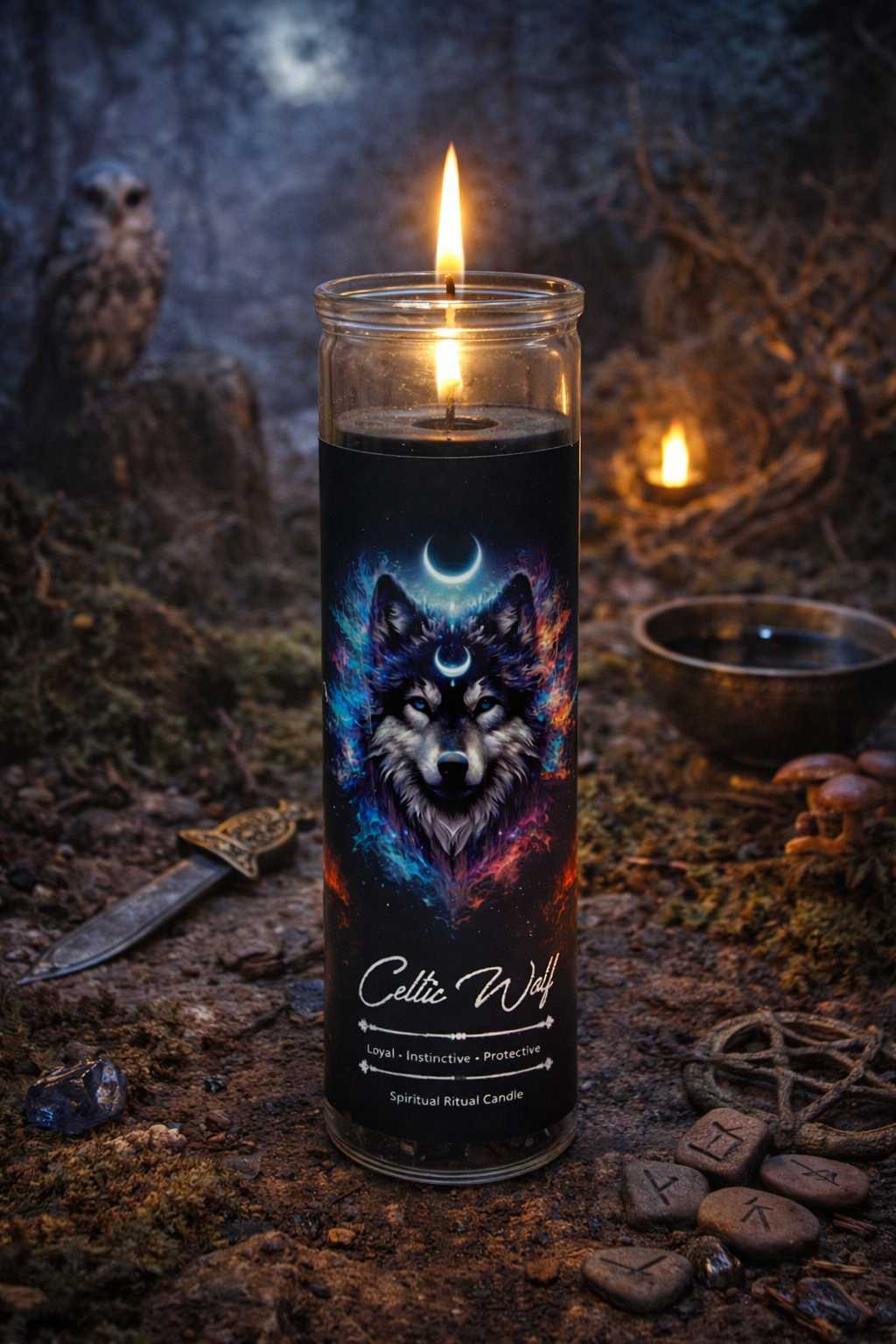 Celtic Wolf Ritual Jar Candle