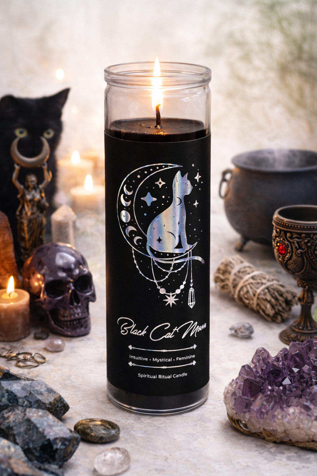 Black Cat Moon Ritual Jar Candle