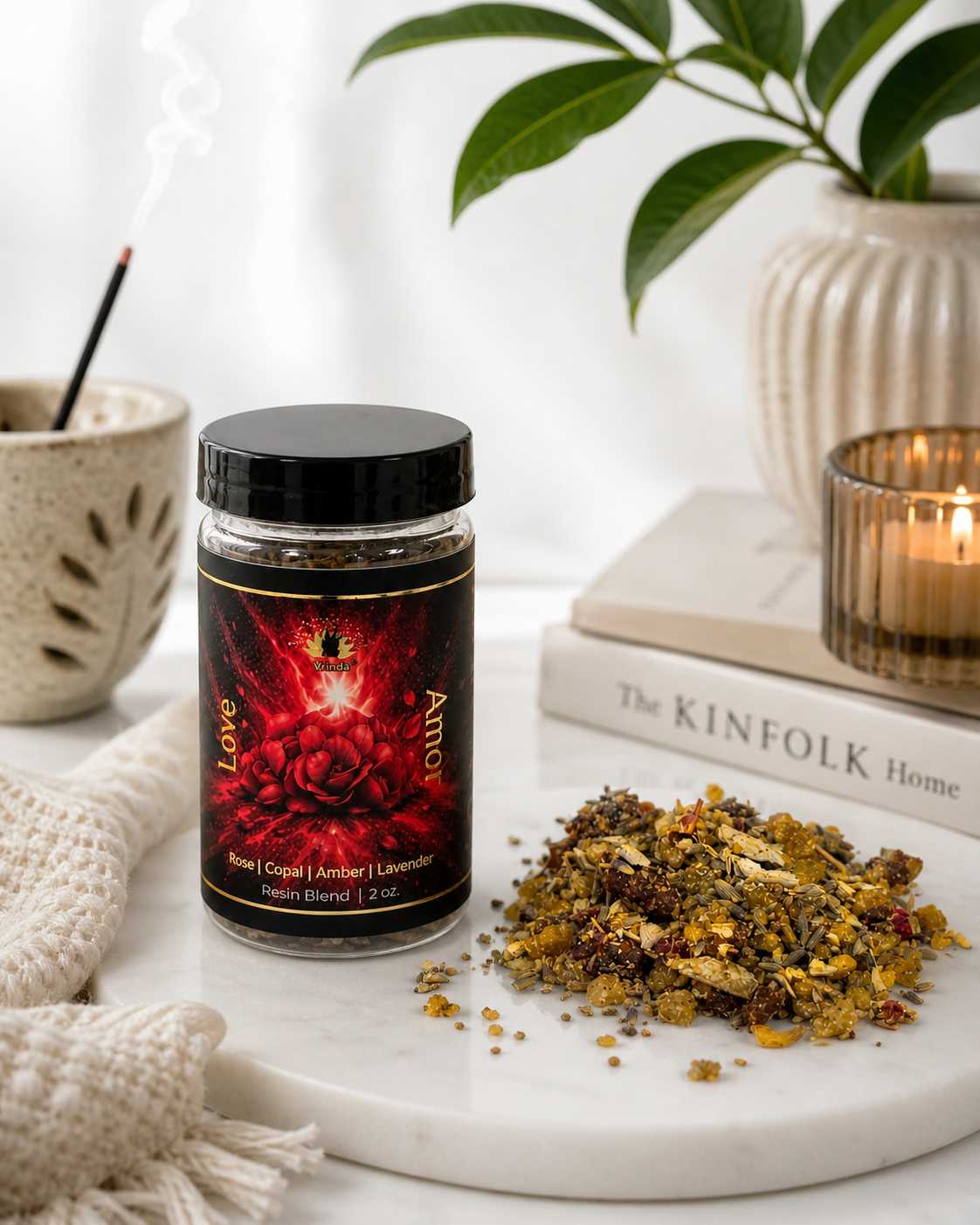 Love Ritual Resin Blend with herbs 2 oz