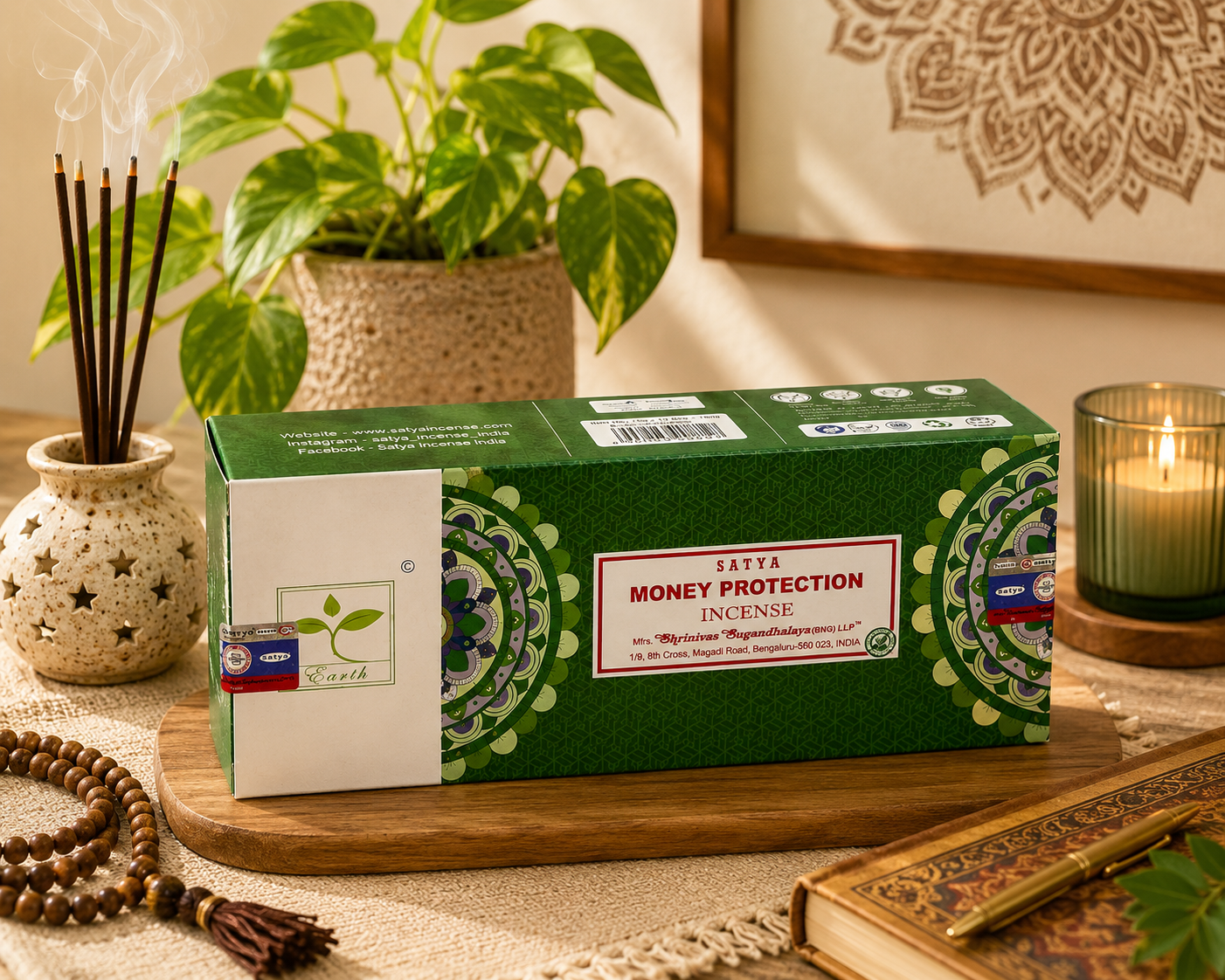 Satya Money Protection  Incense 15 grams (pack of 6)