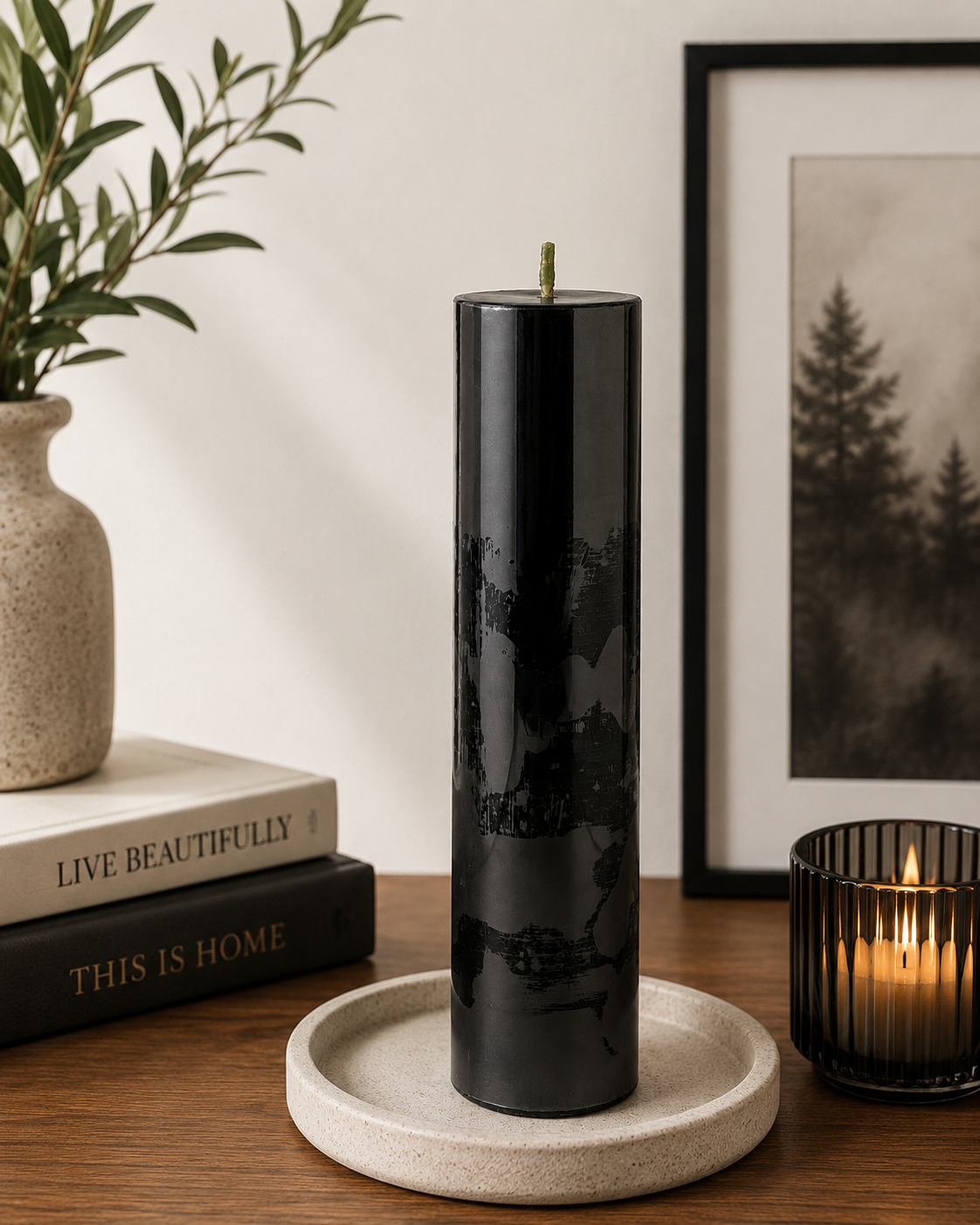 Scented Pillar candles 7''x1.5'' (Black)