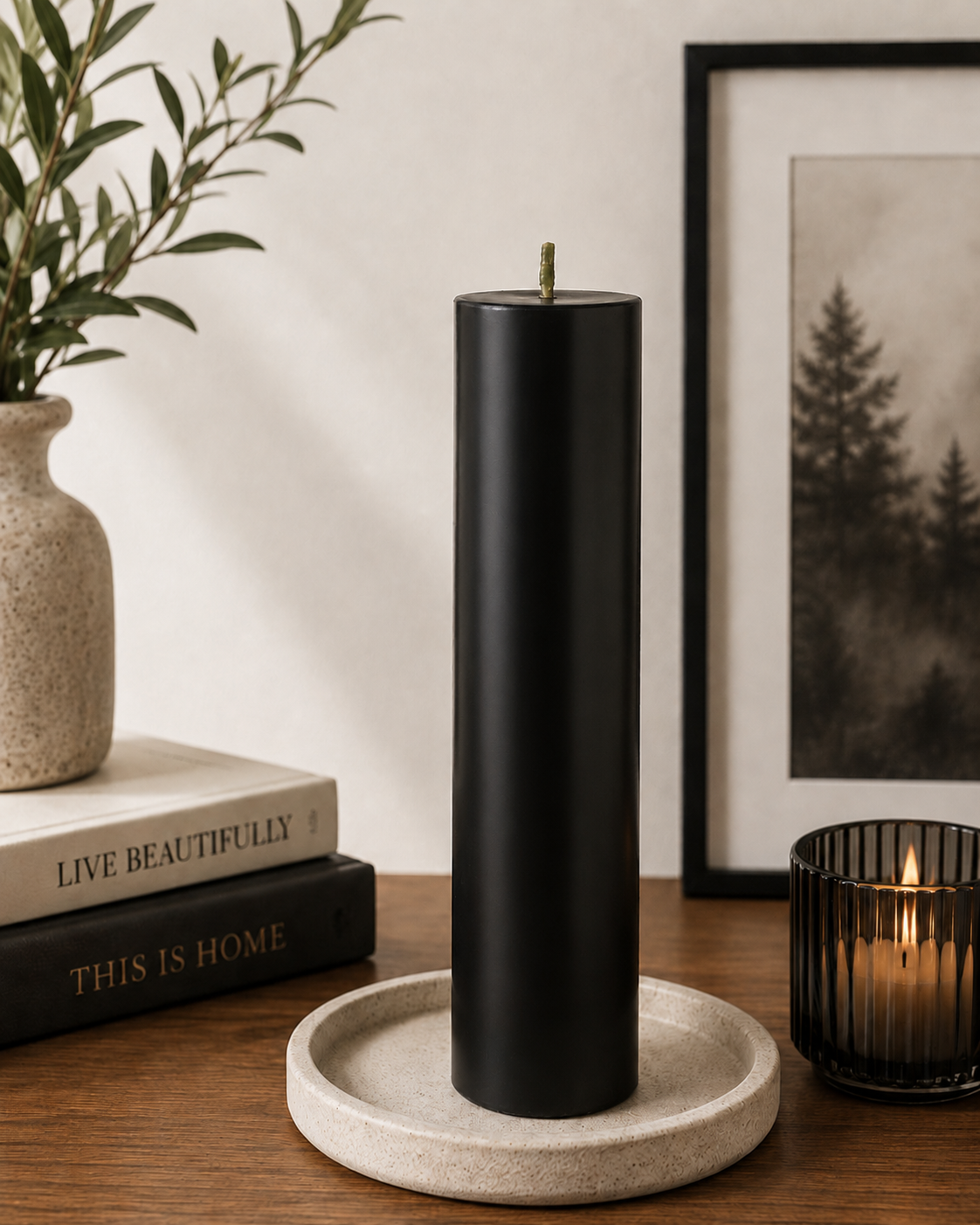 Scented Pillar candles 7''x1.5'' (Black)