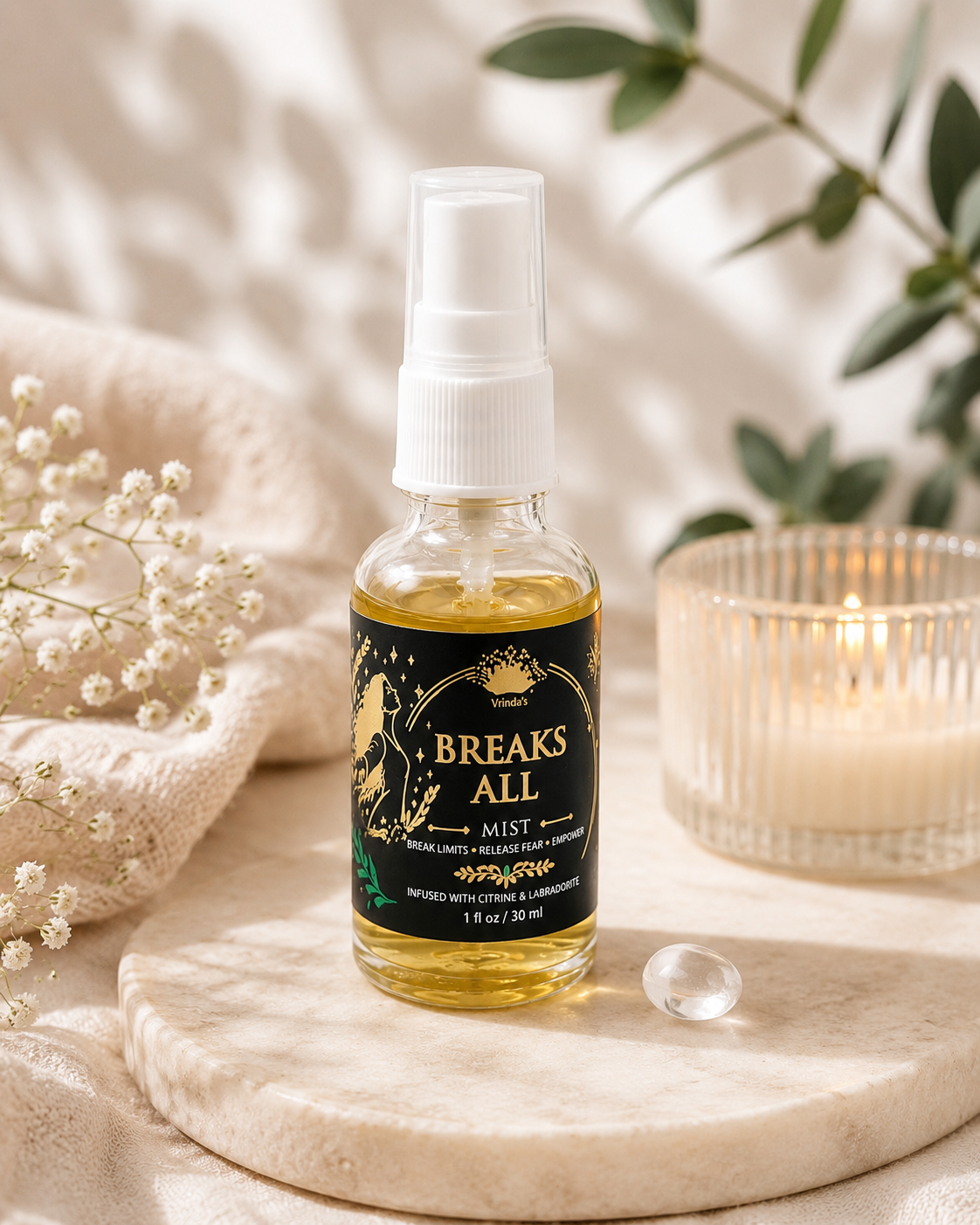 Breaks All Air Freshener with Clear Quartz Crystal